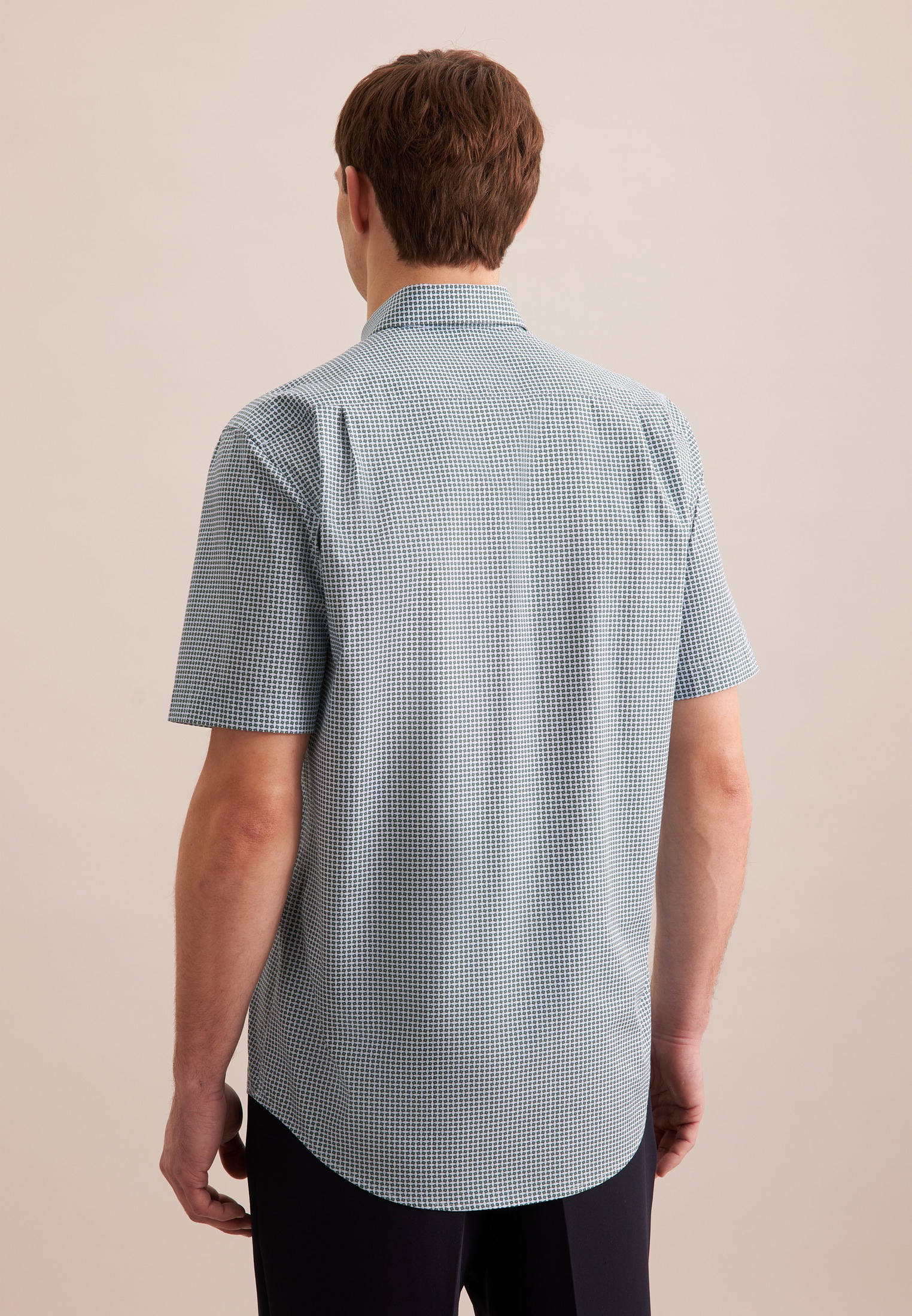 seidensticker Businesshemd »Regular«, Regular Kurzarm Button-Down-Kragen Druck