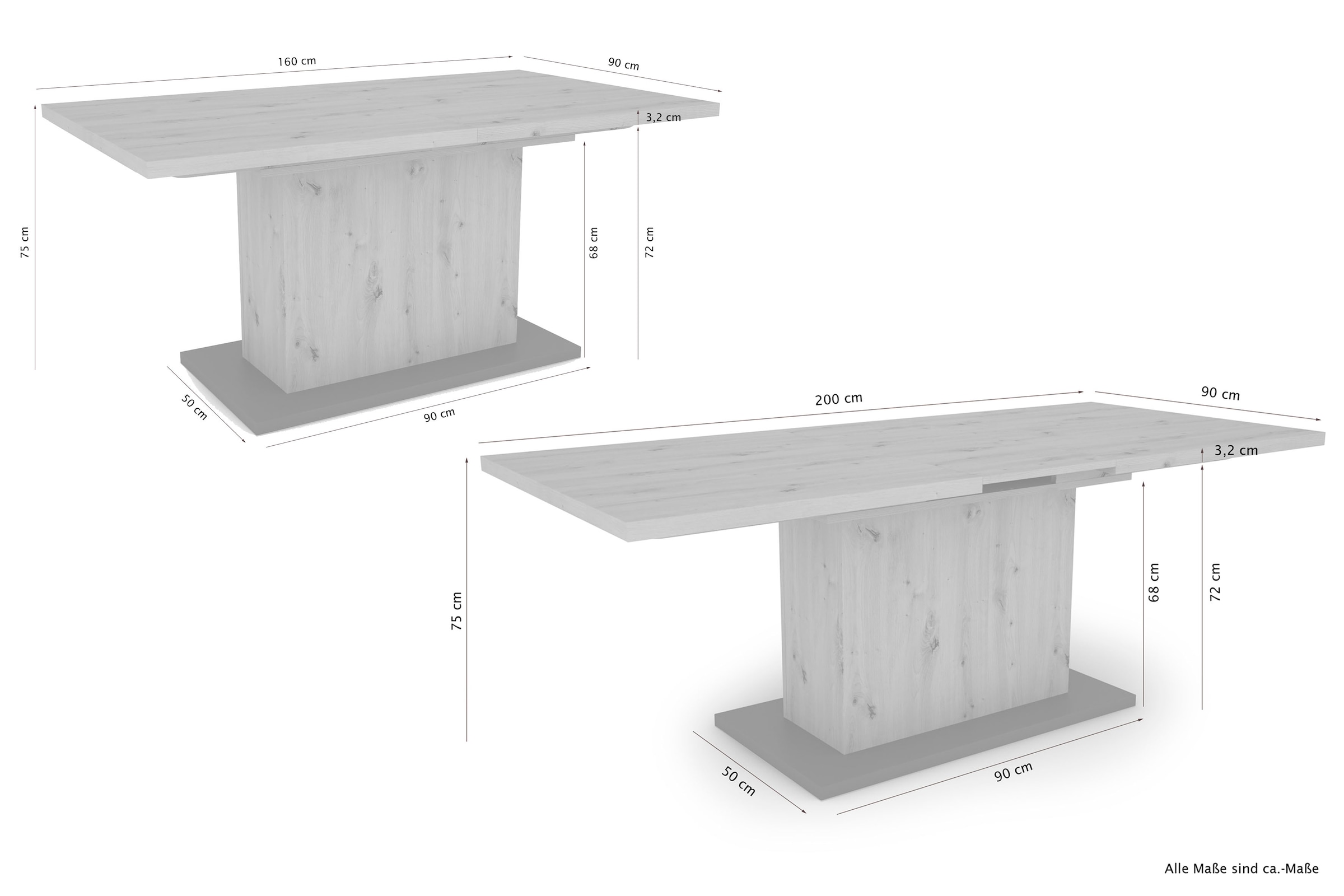 Homexperts Essgruppe »Aiko«, (Set, 5 tlg., Esstisch mit 4 Stühlen), Tisch  mit Auszugsfunktion, Breite 160-200 cm online bestellen | Jelmoli-Versand