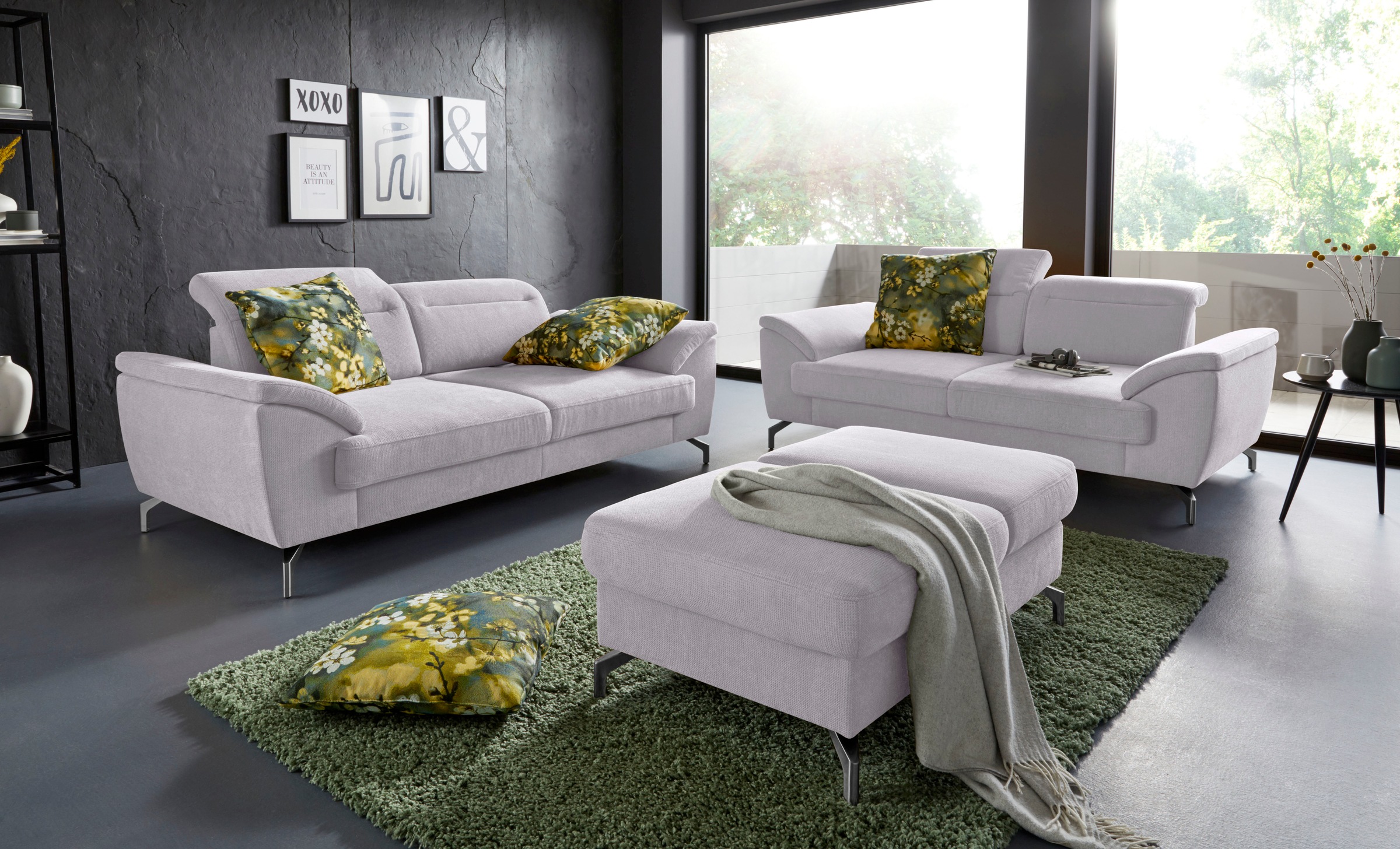 sit&more Hocker »Percy«, Fusshöhe 15cm, mit Klappfunktion, wahlweise in 2 Fussfarben