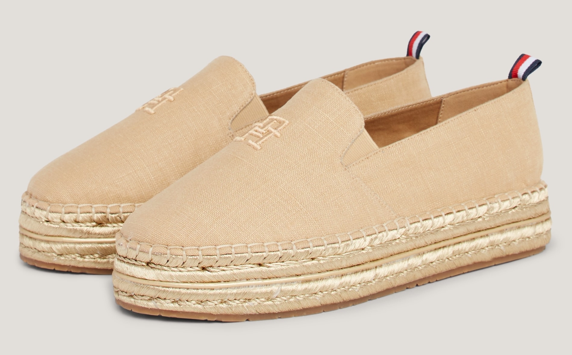 Espadrille »TH EMBROIDERED GOLD FLATFORM«, Plateau Schuh, Sommerschuh, Slipper mit...