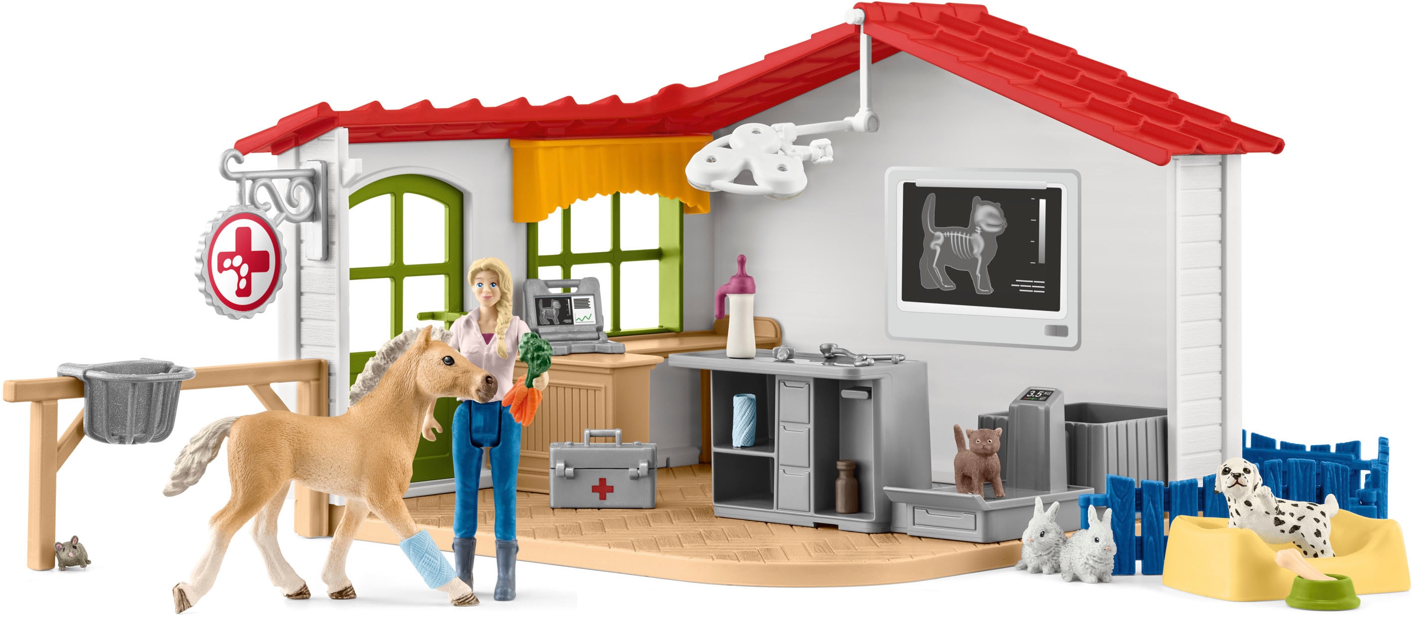 Schleich Spielwelt "FARM WORLD, Tierarzt-Praxis mit Haustieren (42502)" Made in Europe