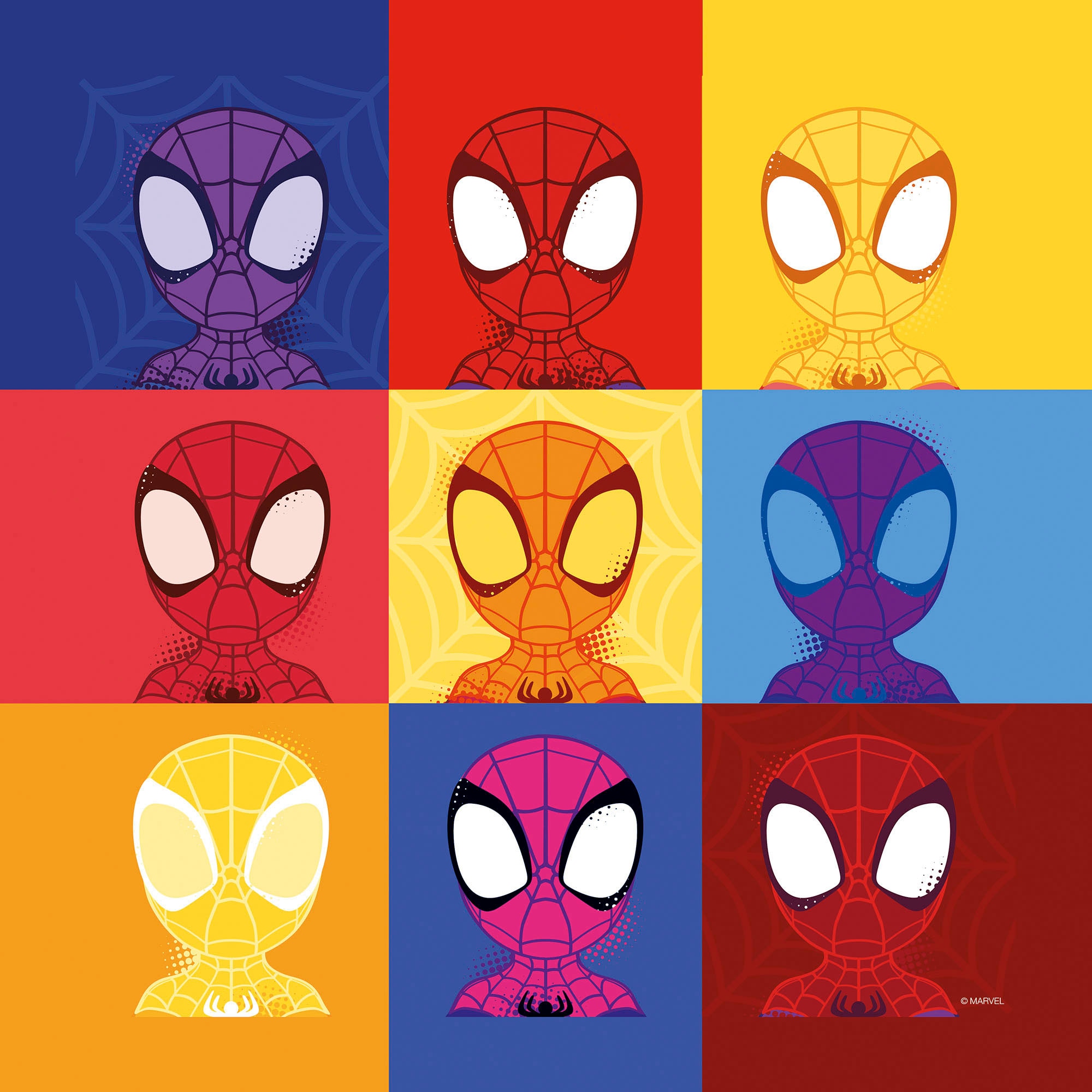 Komar Leinwandbild »Spidey Symmetry - Grösse 30 x 30 cm«, Disney, (1 St., 30 x 30 cm (Breite x Höhe), Keilrahmenbild mit Echtholzrahmen, Kinderzimmer