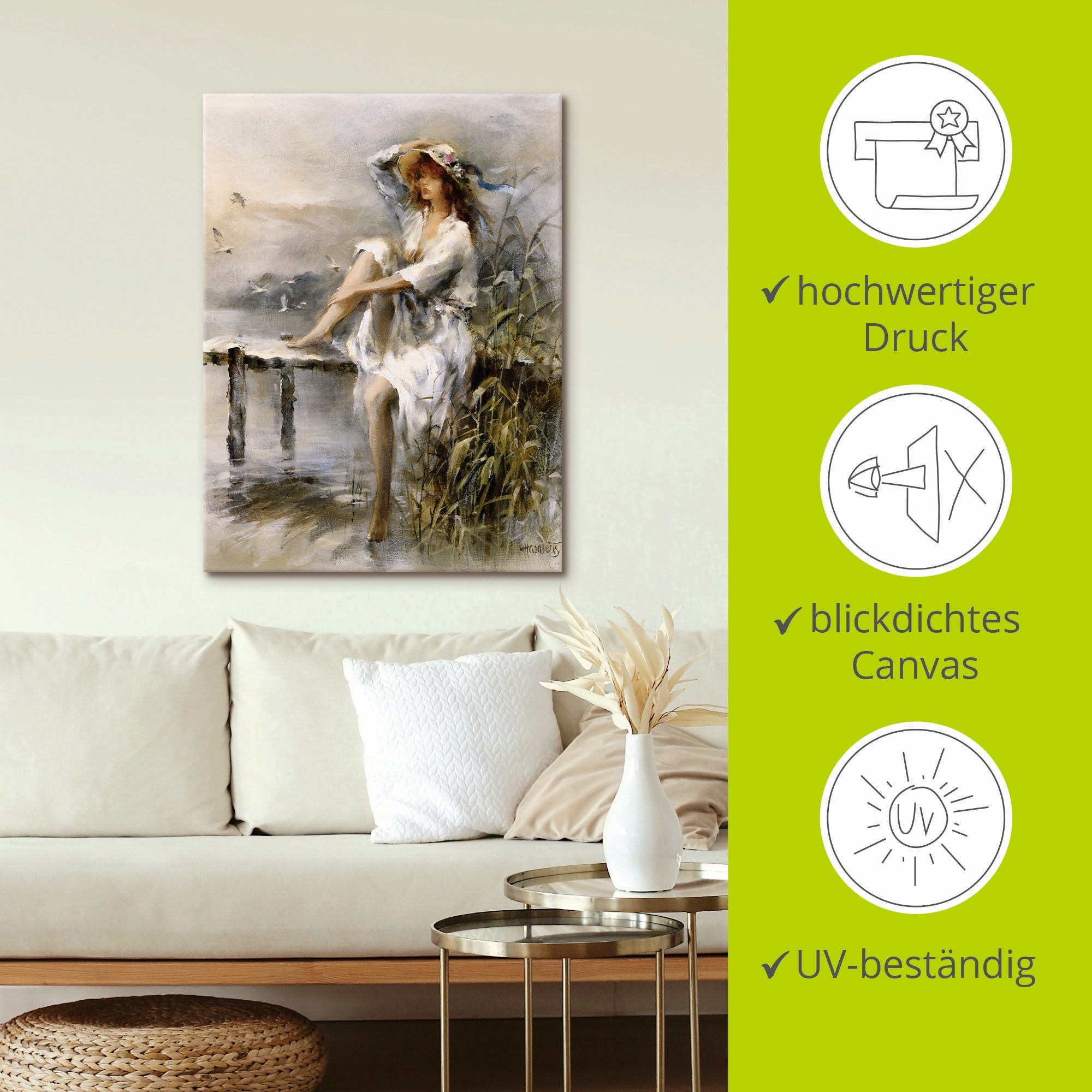 Artland Wandbild »Wasserseite«, Frau, (1 St.), als Leinwandbild, Poster, Wandaufkleber in verschied. Grössen
