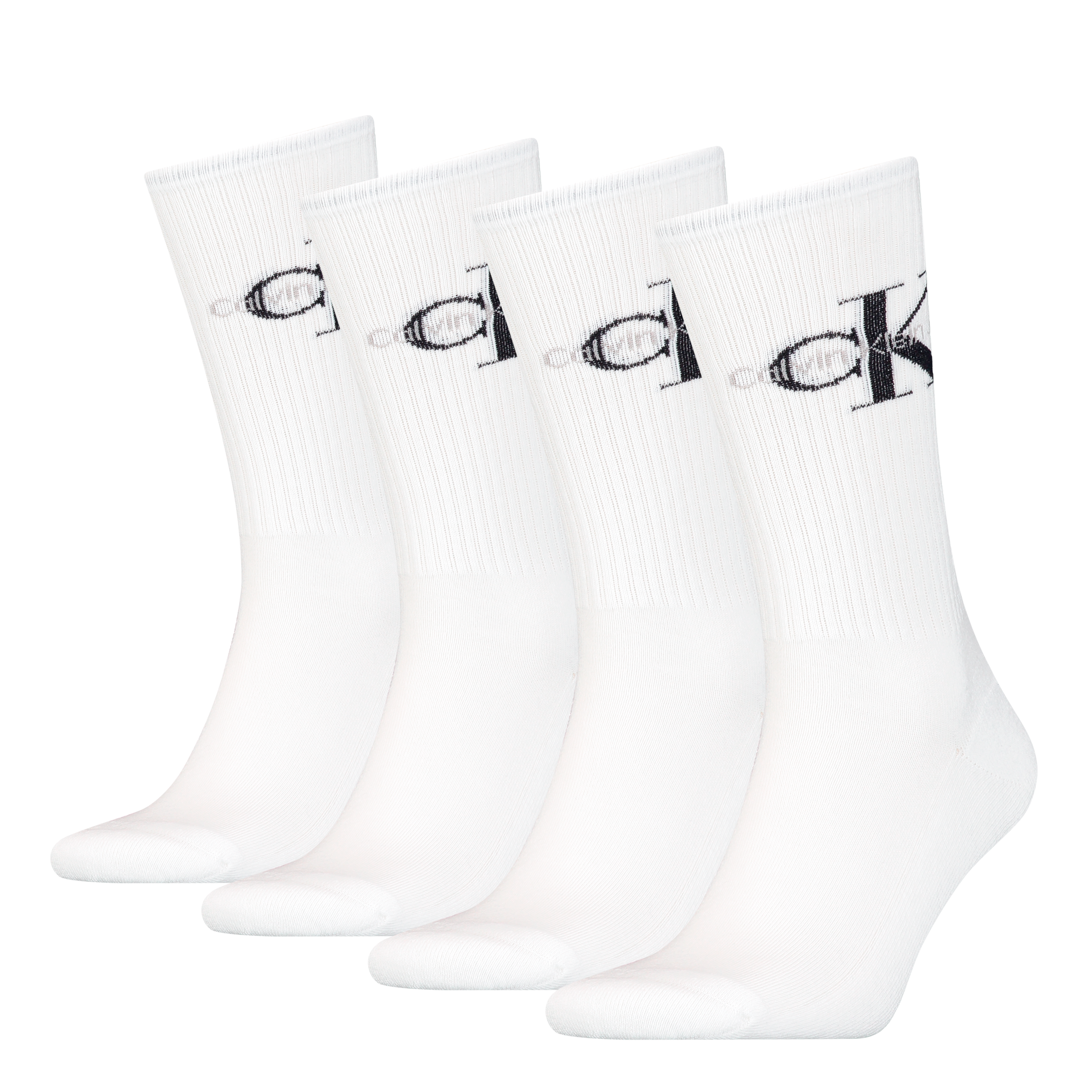 Calvin Klein Jeans Socken »CKJ MEN SOCK 4P MONOGRAM ECOM« 4 Paar, mit Logo am Schaft
