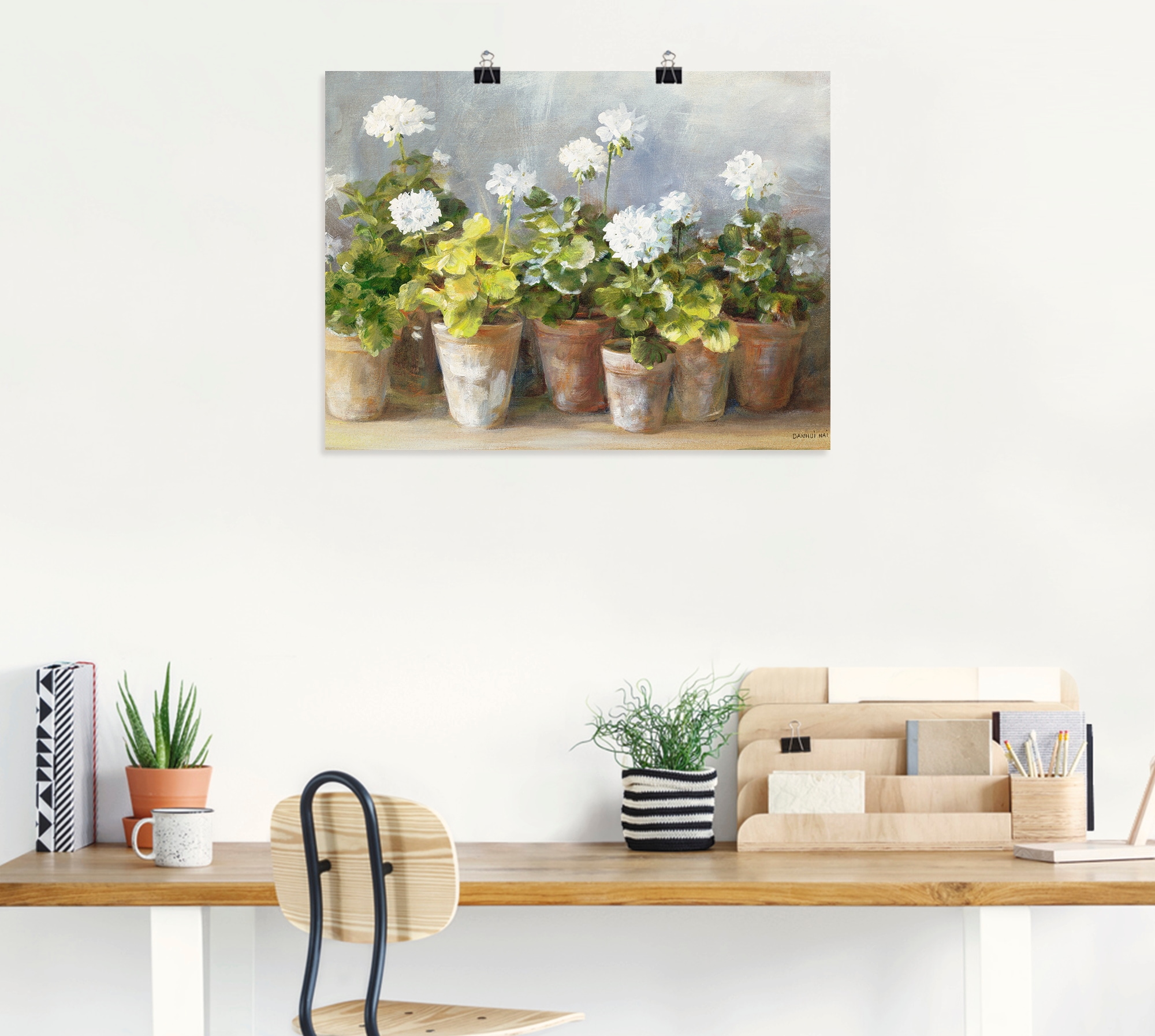 Artland Wandbild »Weisse Geranien«, Blumen, (1 St.), als Leinwandbild, Poster in verschied. Grössen