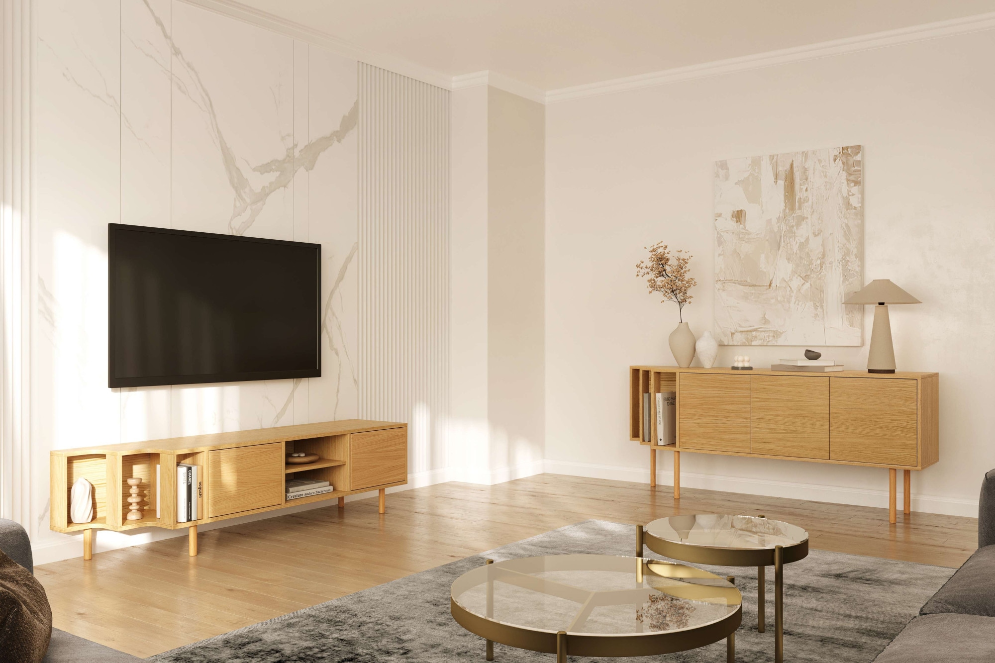 Woodman Sideboard »Shift«, mit Echtholzfurnier aus Eiche, Breite 189 cm, mit Push-to-Open, FSC®