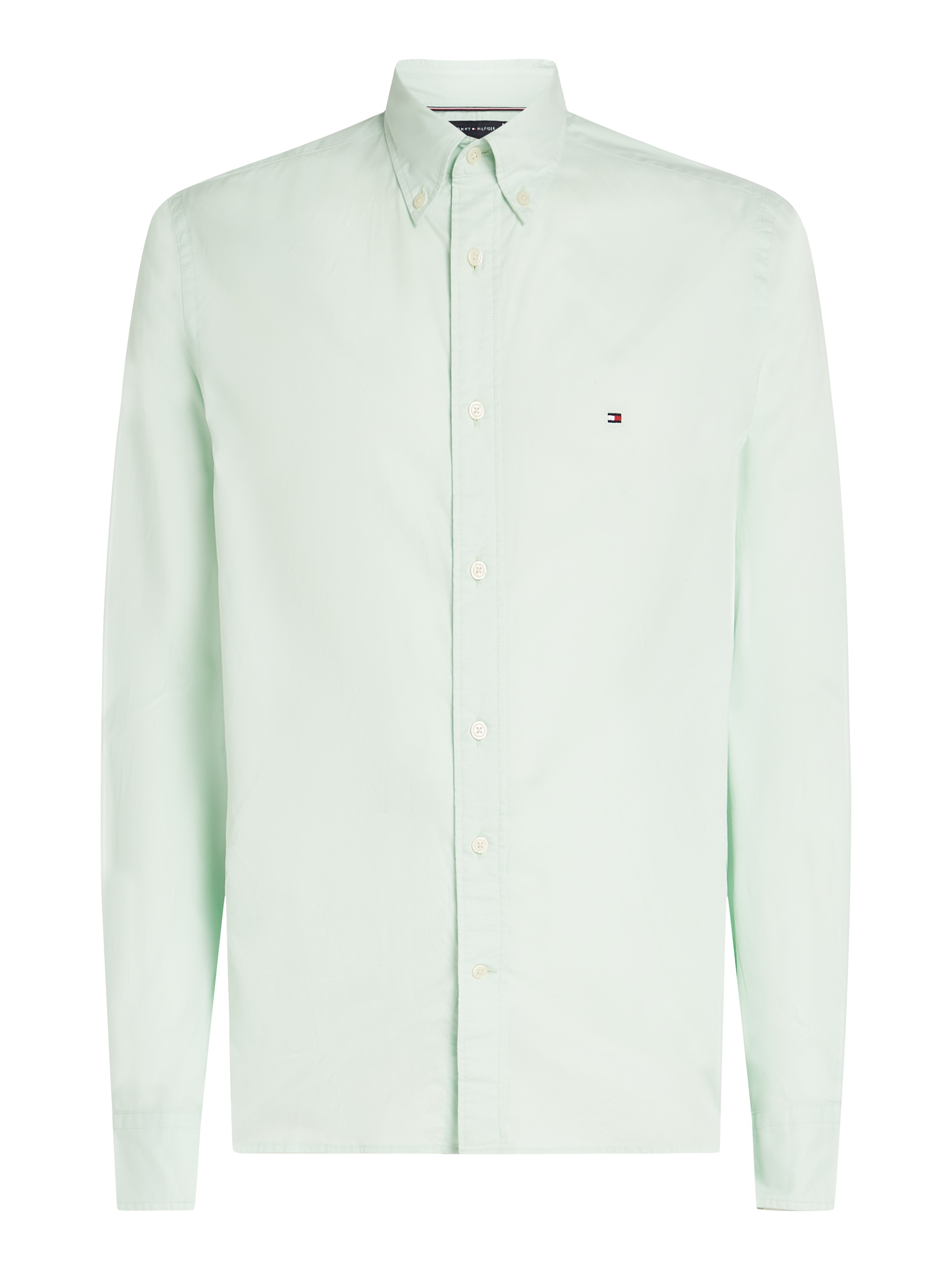 Tommy Hilfiger Businesshemd »FLEX POPLIN SOLID RF SHIRT mit Button-down und Rückenfalte«, unifarben, klassisch, regular fit, Baumwolle, Kragen