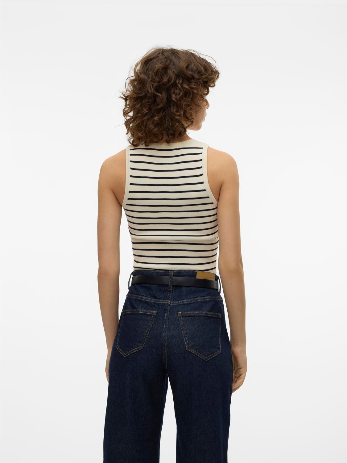 Vero Moda Strickpullover »VMGINNY SL O-NECK CROP TOP NOOS«, Stricktop in kurzer Form