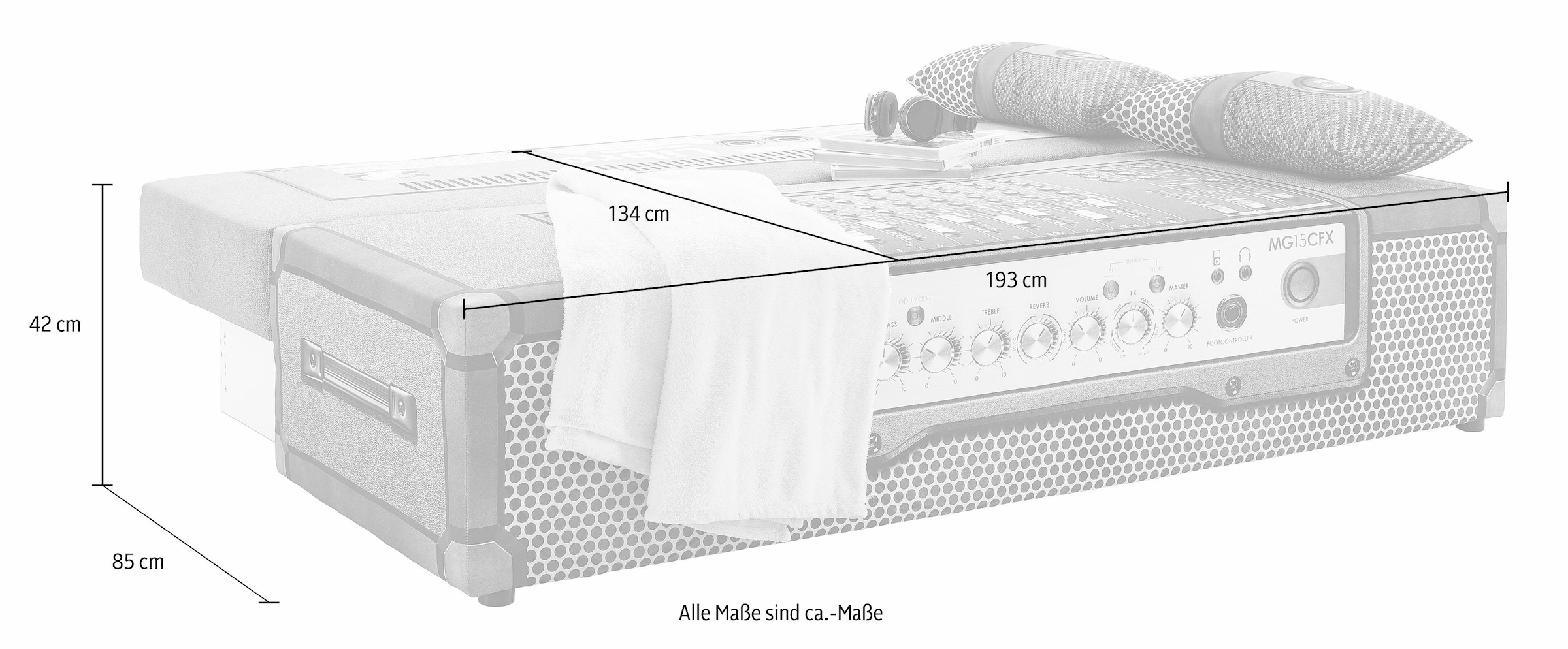 exxpo - sofa fashion Schlafsofa »Extravagantes Sofa für Individualisten mit Bettfunktion und Bettkasten«, in aussergewöhnlichen Bezugsvarianten, Solitärmöbel