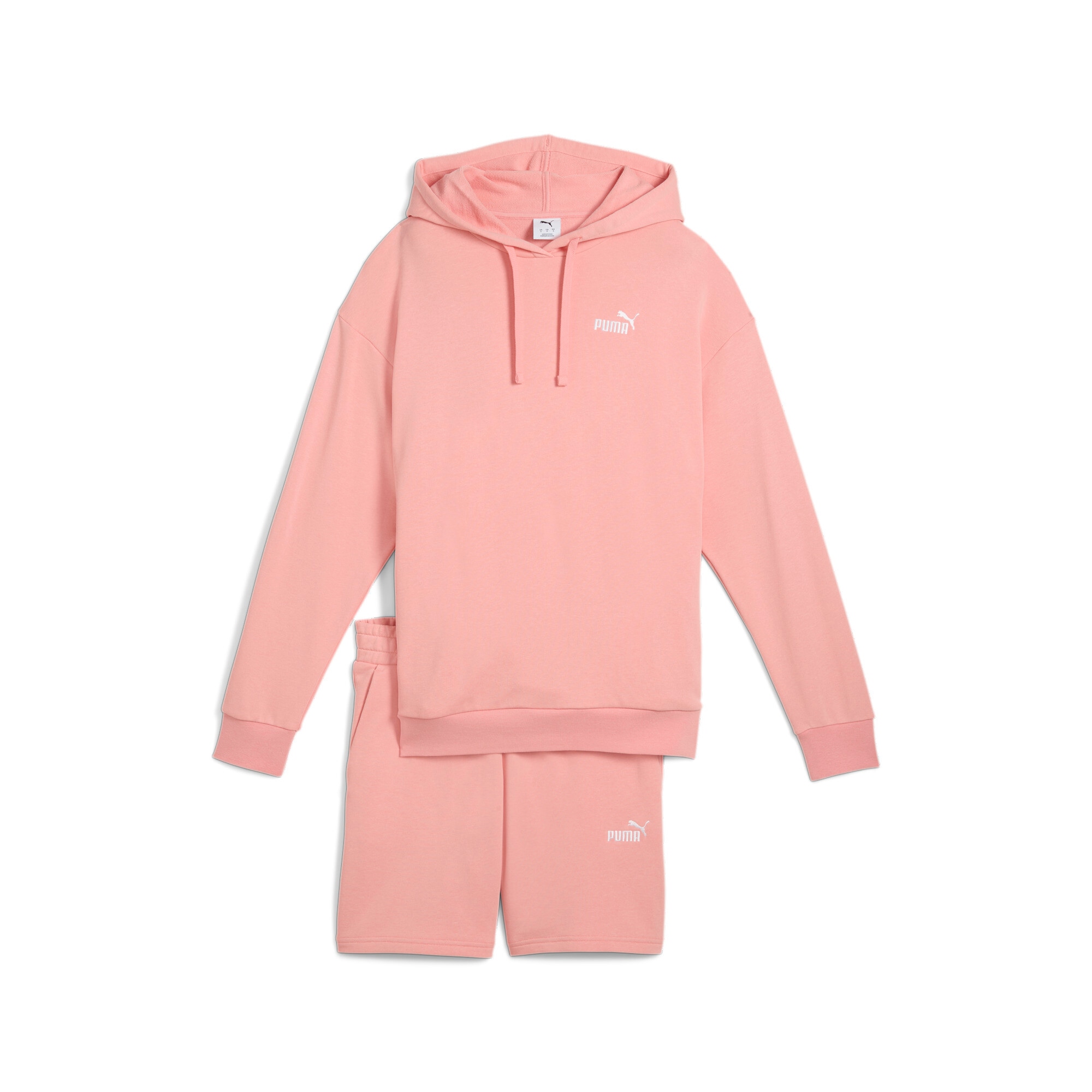 PUMA Trainingsanzug »SHORT HOODED RELAXED SWEAT SUIT 7" TR OP« 2 Stk. mit verstellbarer Kapuze, mit Seitennahttaschen, entspannte Passform