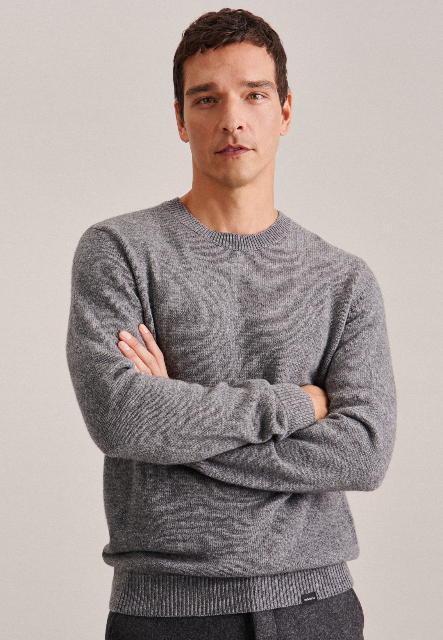 seidensticker Strickpullover »Regular« Langarm Rundhals Uni
