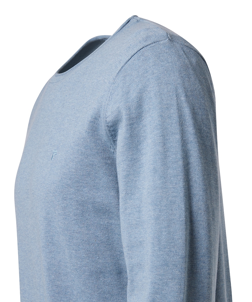 Pioneer Authentic Jeans Rundhalspullover, Ausschnitt mit Rollkante, Aussennähte