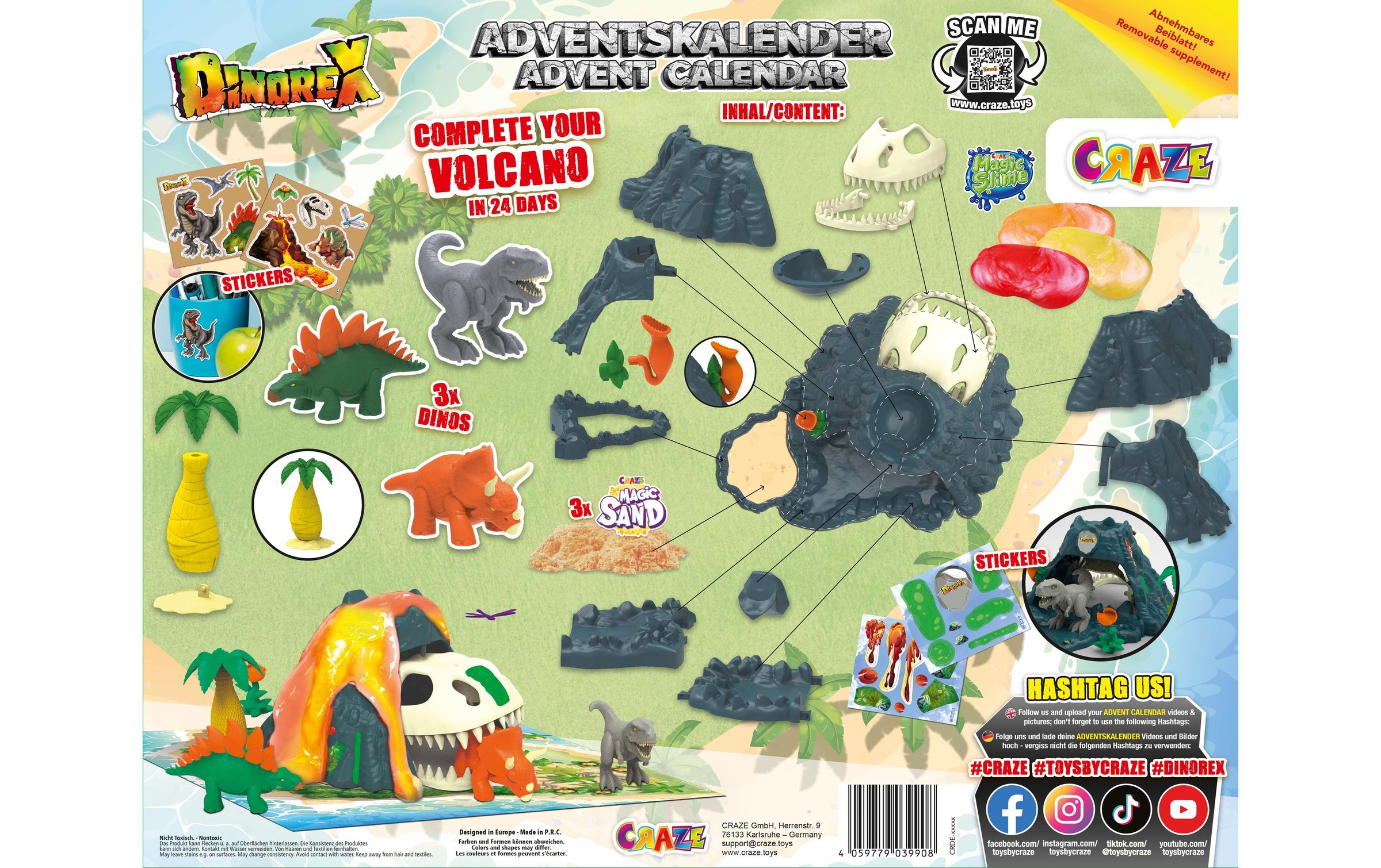CRAZE Adventskalender »Dino Playset«, ab 3 Jahren