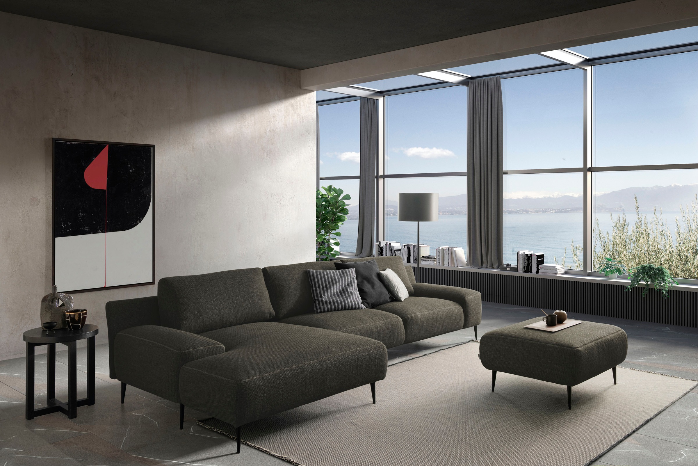 designwerk Hocker »Forma, zeitloser Desighocker mit aktuellem Fuss«, in hochwertiger Verarbeitung & tollem Sitzkomfort