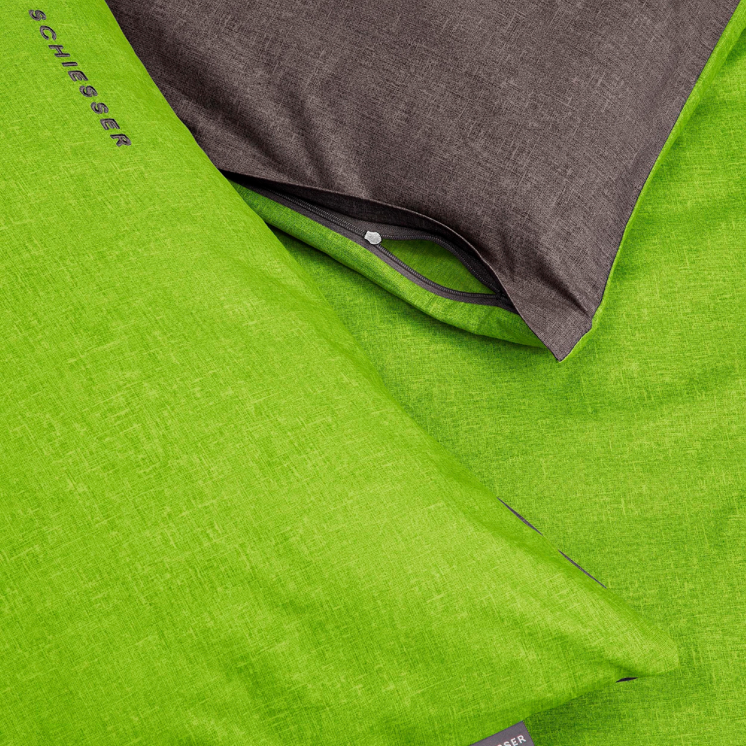 Schiesser Kissenhüllen »Doubleface aus weicher Baumwolle mit edlem Melangeeffekt in Wendeoptik«, (2 St.), Made in Green