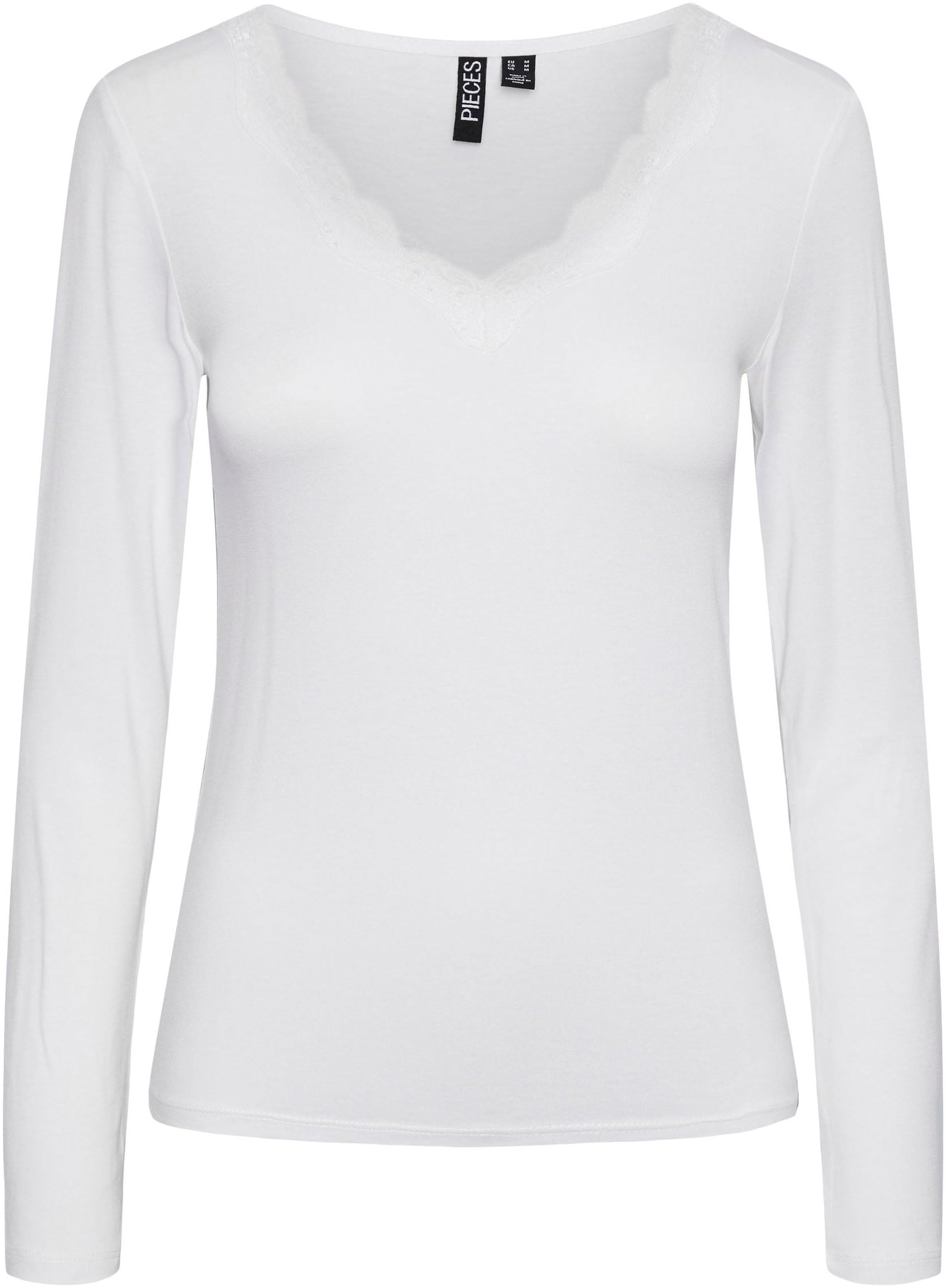 pieces V-Shirt LS Jelmoli-Versand NOOS shoppen TOP LACE »PCBARBERA BC« | online