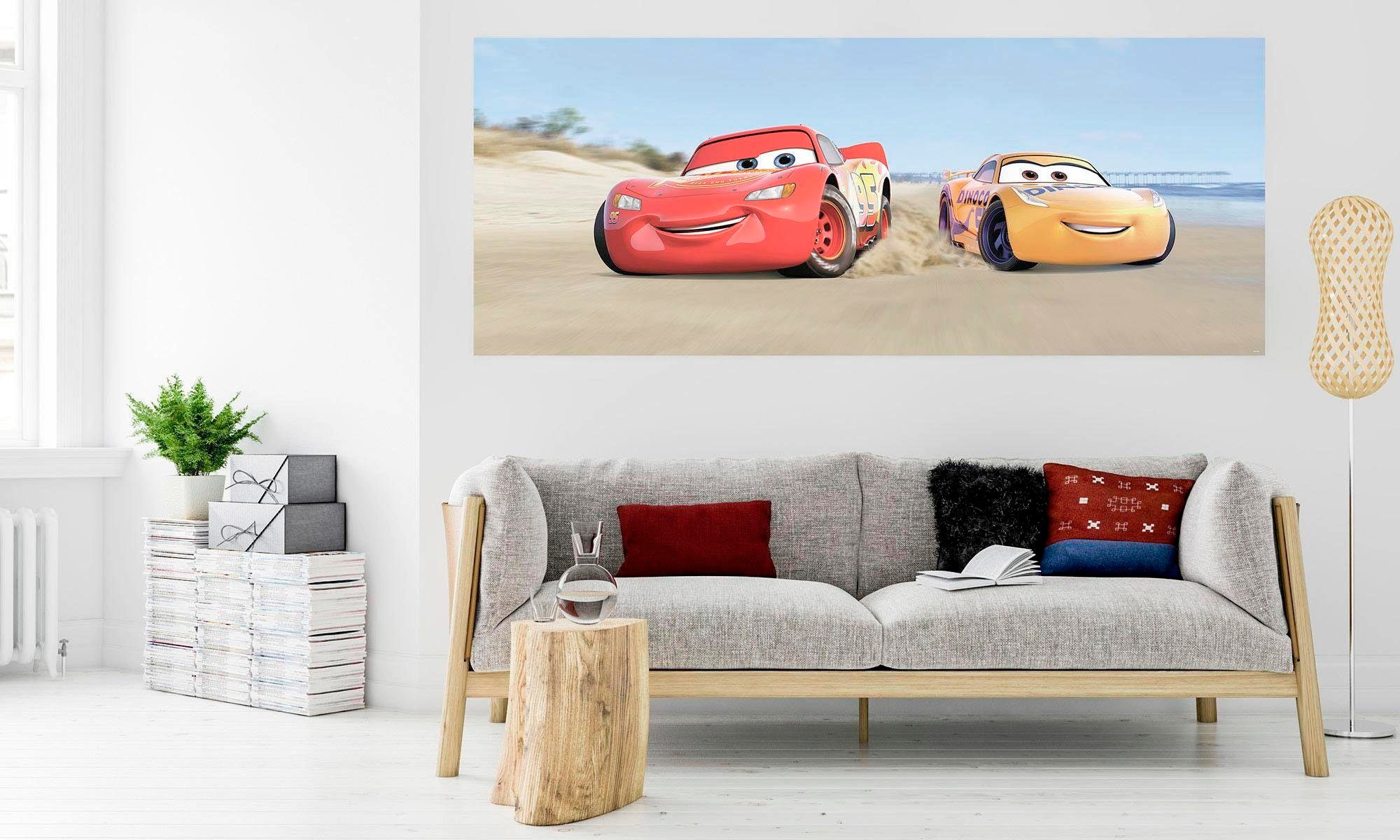 Komar Vliestapete »Digitaldruck Vlies - Cars3 Beach - Grösse 100 x 250 cm«, bedruckt, Kinderzimmer