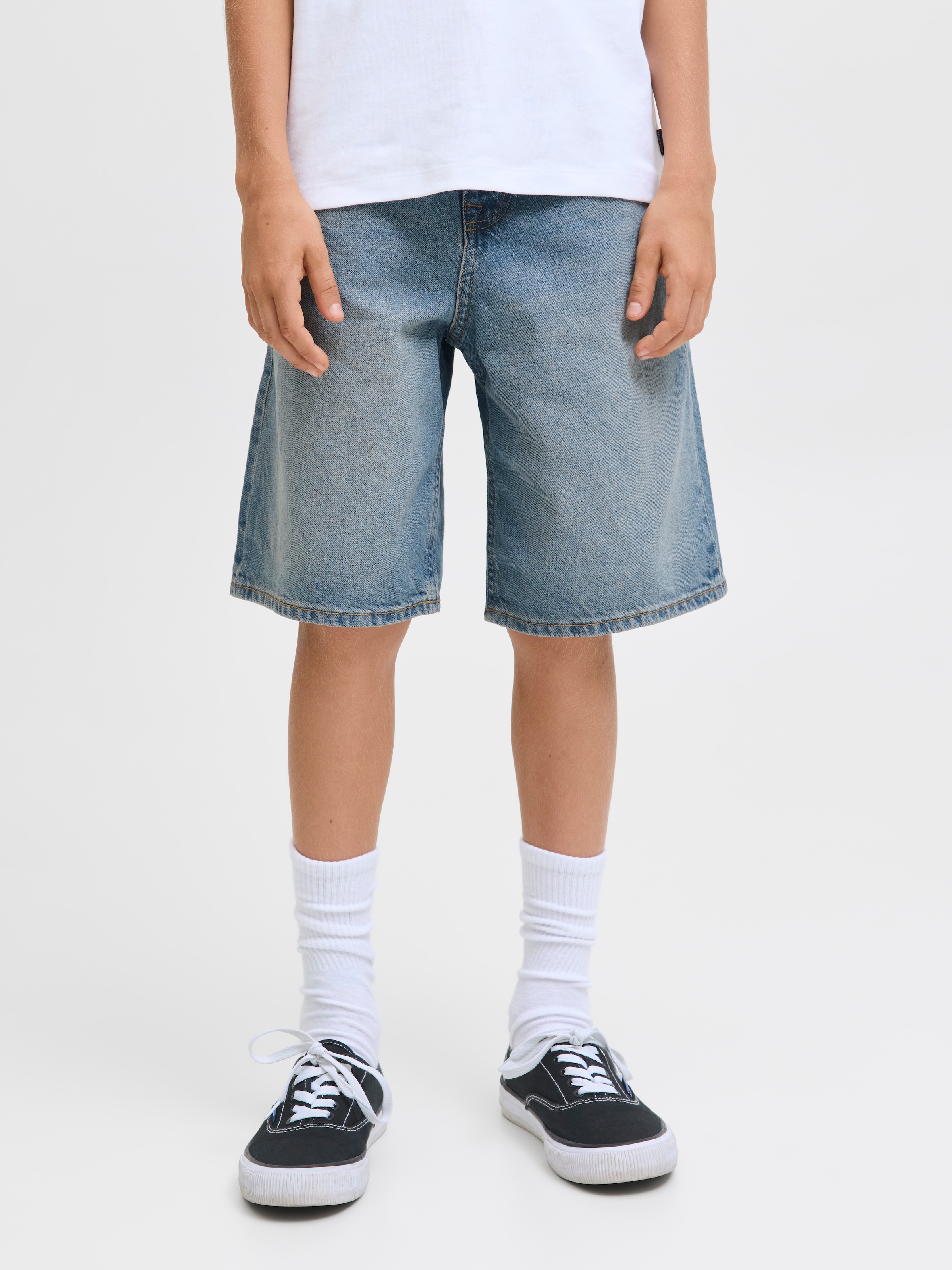 Jack & Jones Junior Shorts »JJIALEX mit Relaxed Fit und hoher Taille« unifarben, modisch, relaxed fit, Web