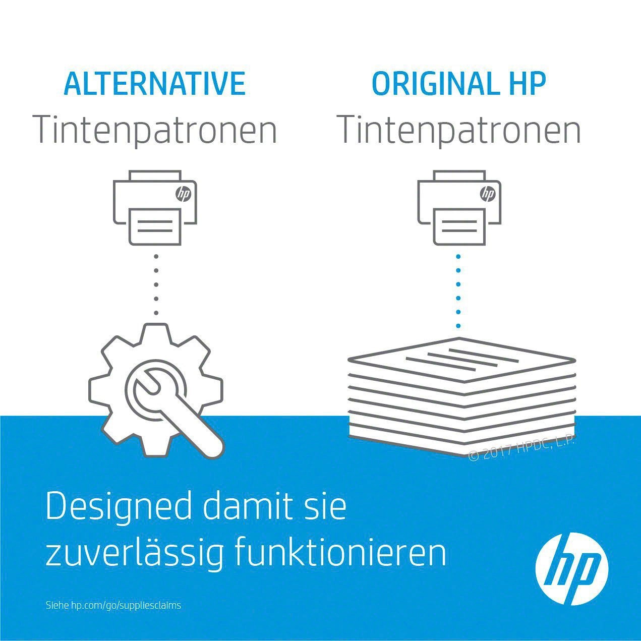 HP Tintenpatrone »303«, (1 St.), original HP Druckerpatrone, Instant Ink, cyan/magenta/yellow/schwarz