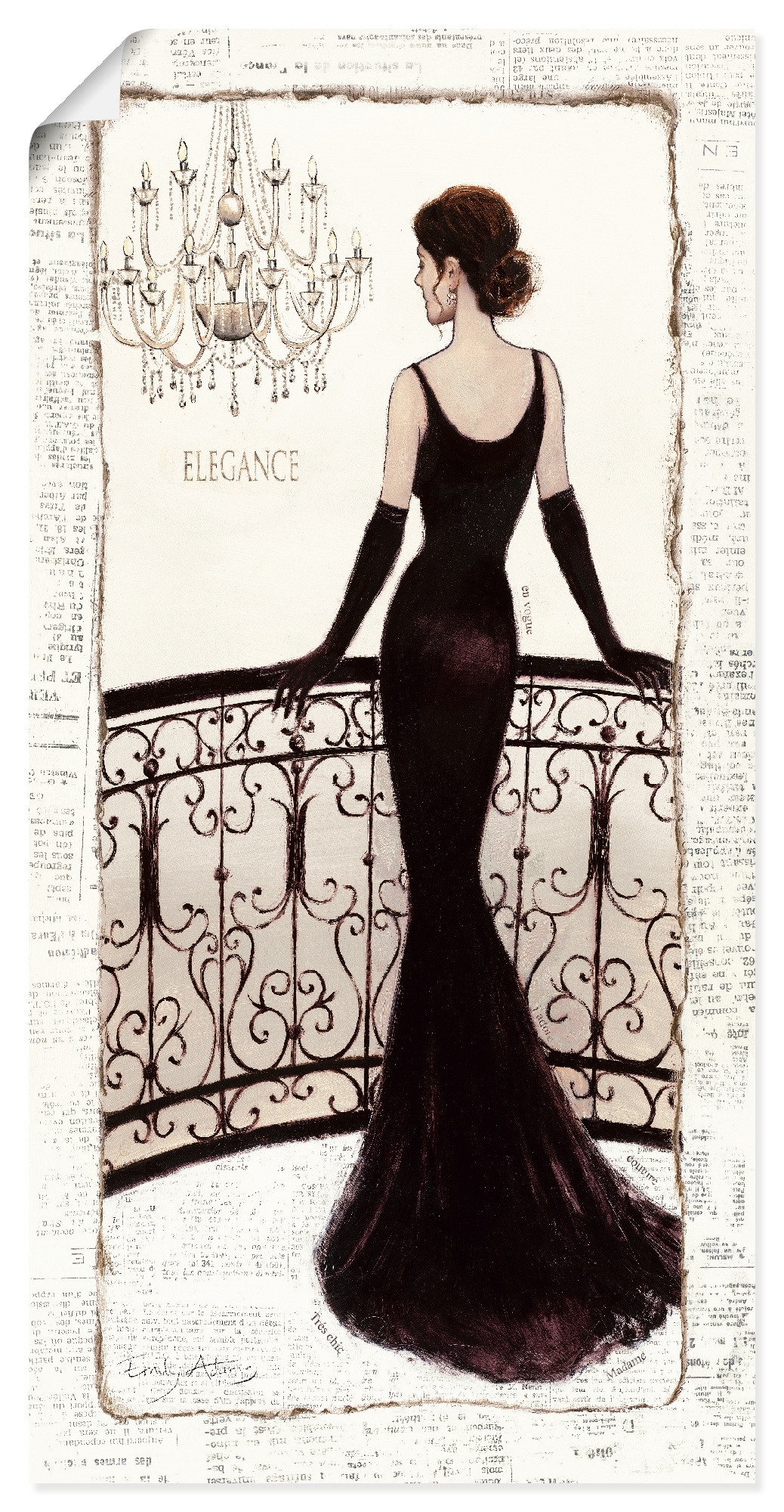 Artland Wandbild »Die schöne in Schwarz«, Frau, (1 St.), als Leinwandbild,  Wandaufkleber oder Poster in versch. Grössen online bestellen |  Jelmoli-Versand | Kunstdrucke