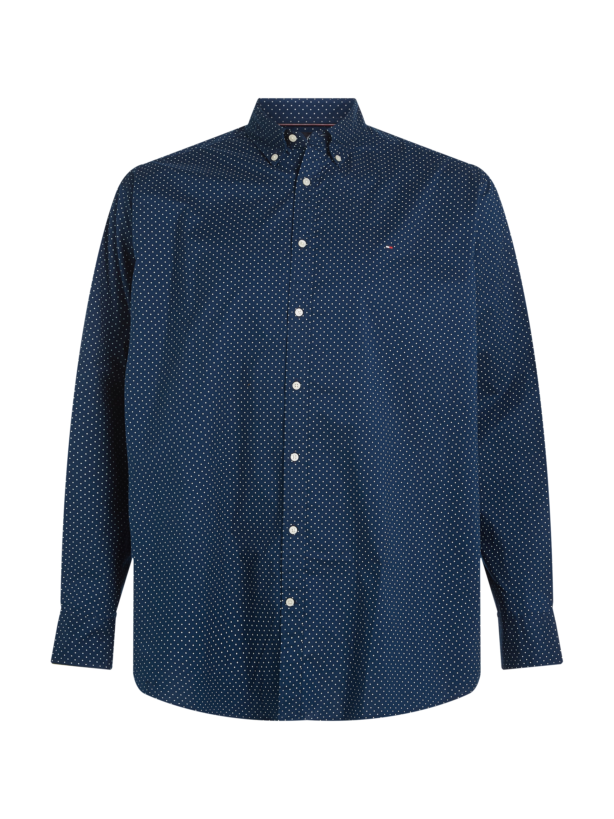 Tommy Hilfiger Big & Tall Langarmhemd »BT-FLEX POPLIN POLKA DOT S-B«, in Grossen Grössen, Logostickerei