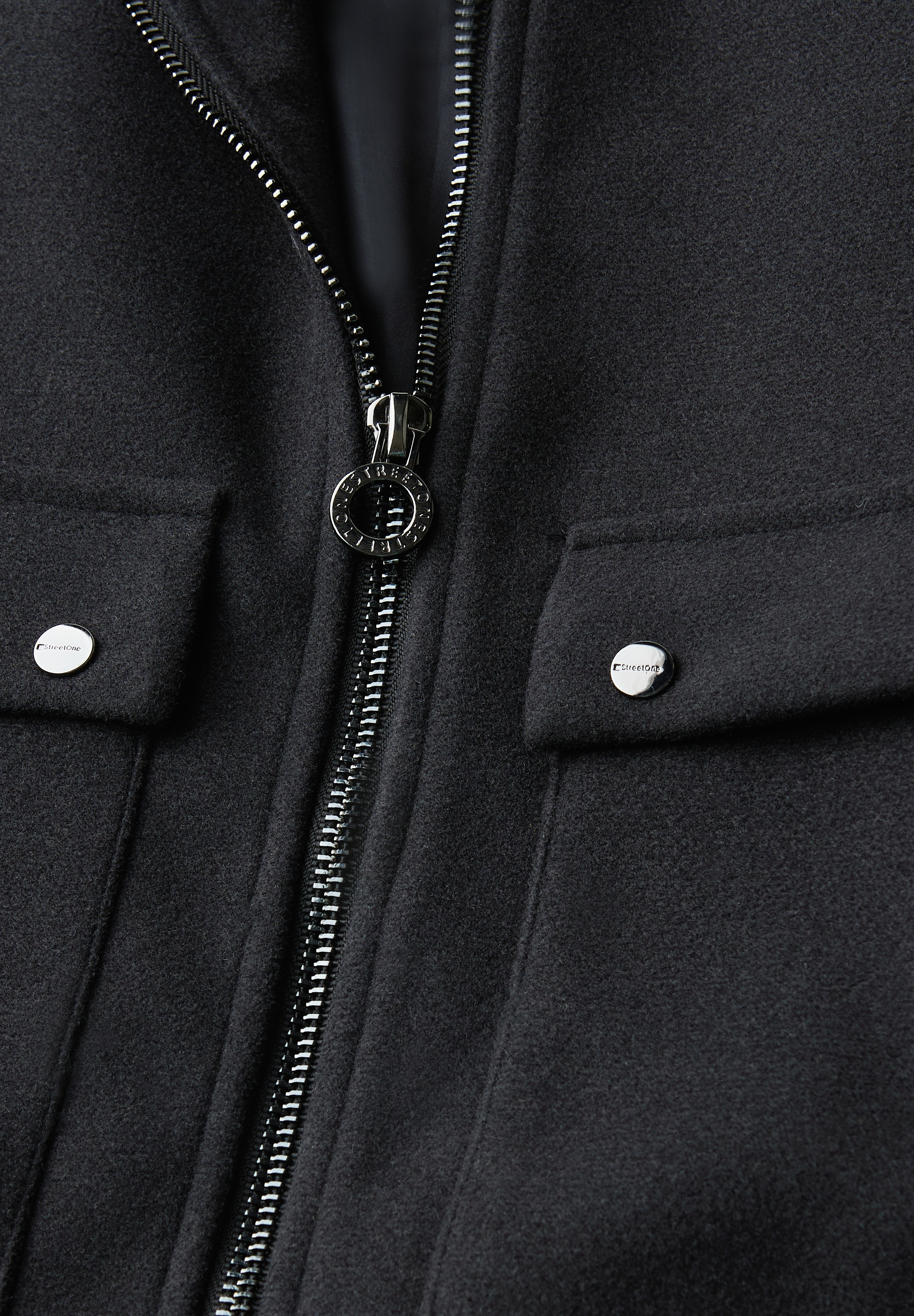 STREET ONE Kurzjacke, ohne Kapuze, Abnehmbarer Kragenbesatz