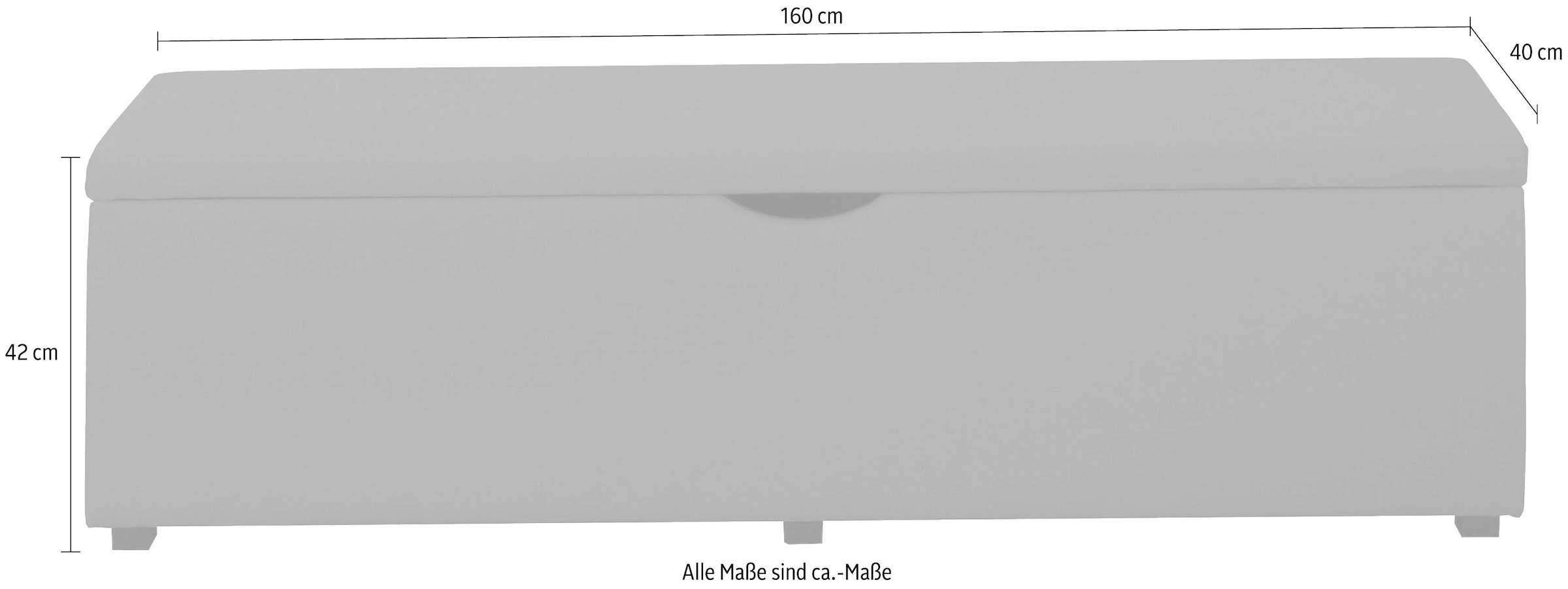 Places of Style Hockerbank »Standard«, Breite 120cm oder 160cm, auch als Garderobenbank oder Bettbank
