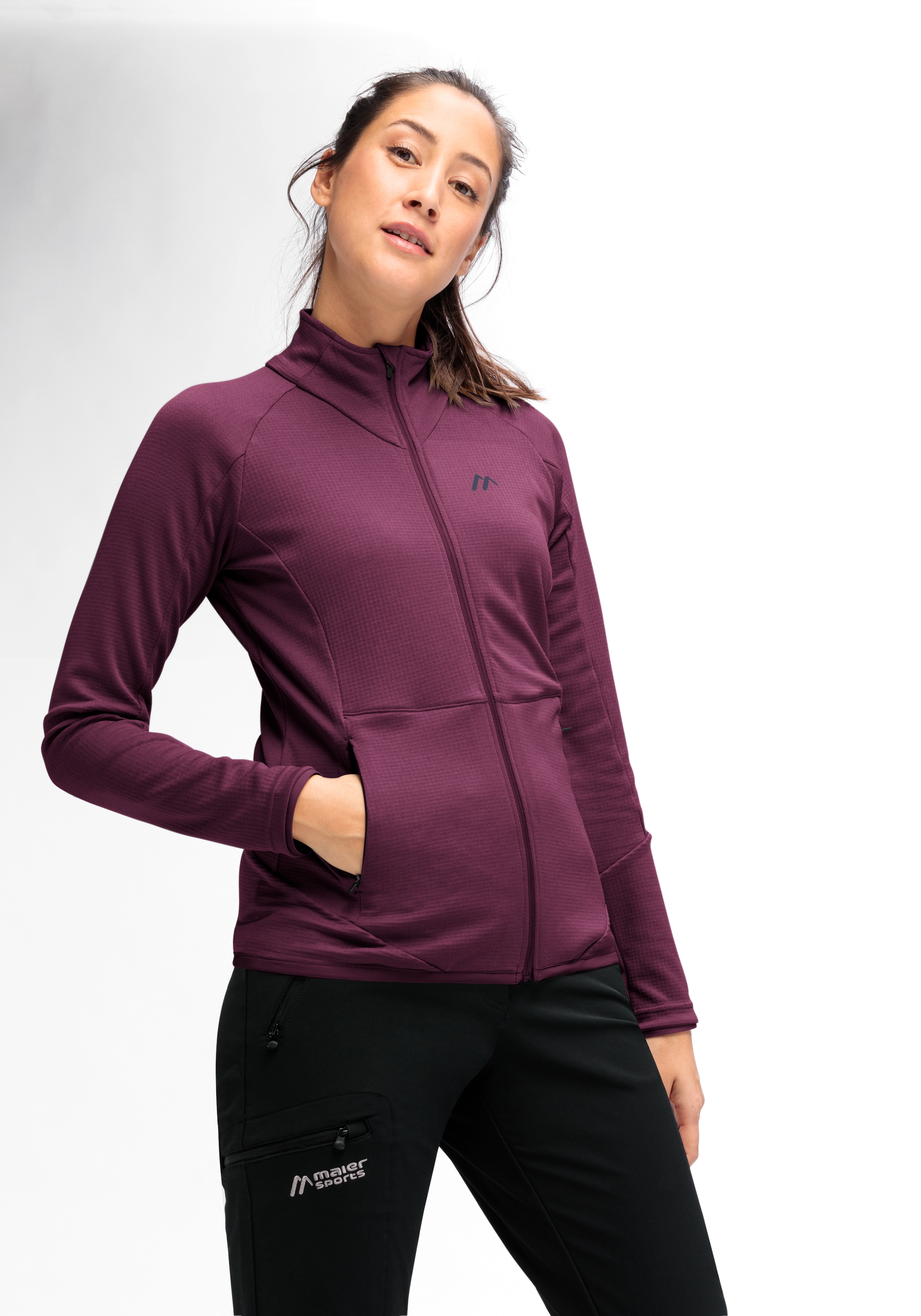 Maier Sports Fleecejacke »Sinaia W«, Damen Midlayer, atmungsaktiv schnelltrocknend, Full-Zip, Regular Fit