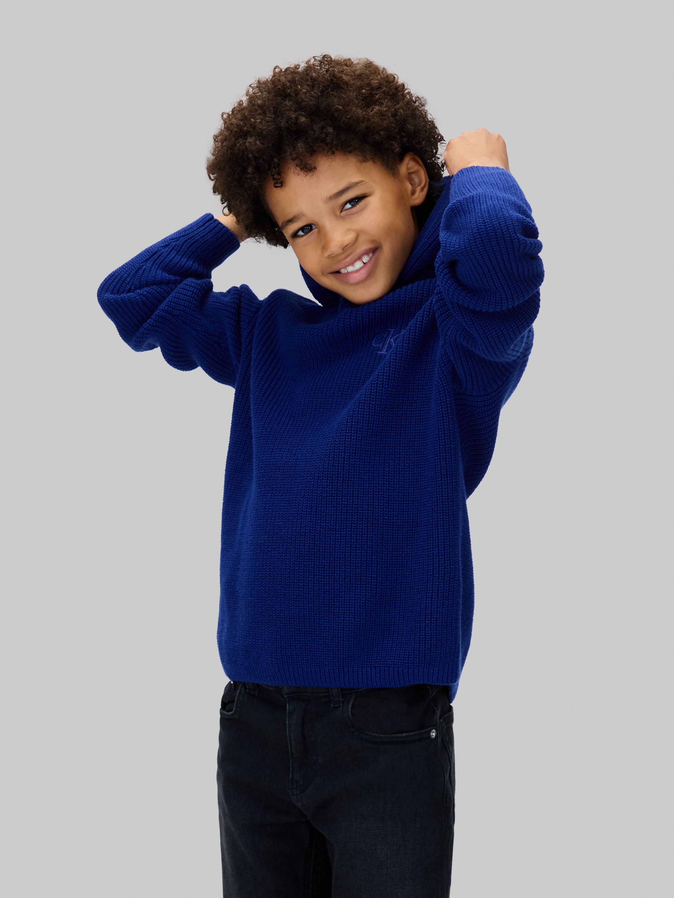 Calvin Klein Jeans Strickpullover »RIB KNIT HOODIE« für Kinder bis 16 Jahre, mit Kapuze