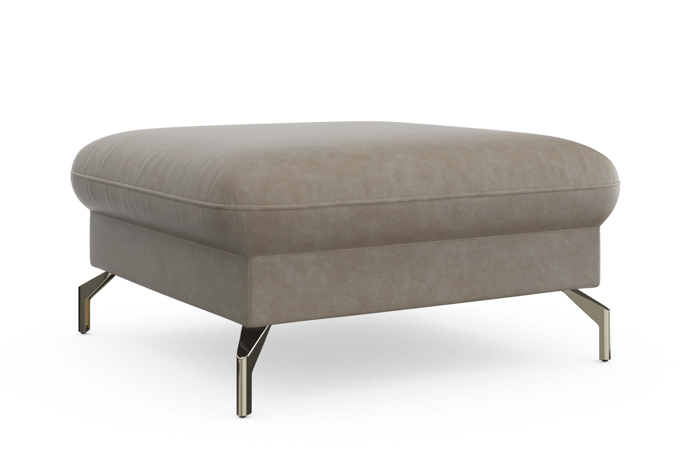 sit&more Hocker »Fashion«, inklusive Federkern, mit satinierten Nickelfüssen