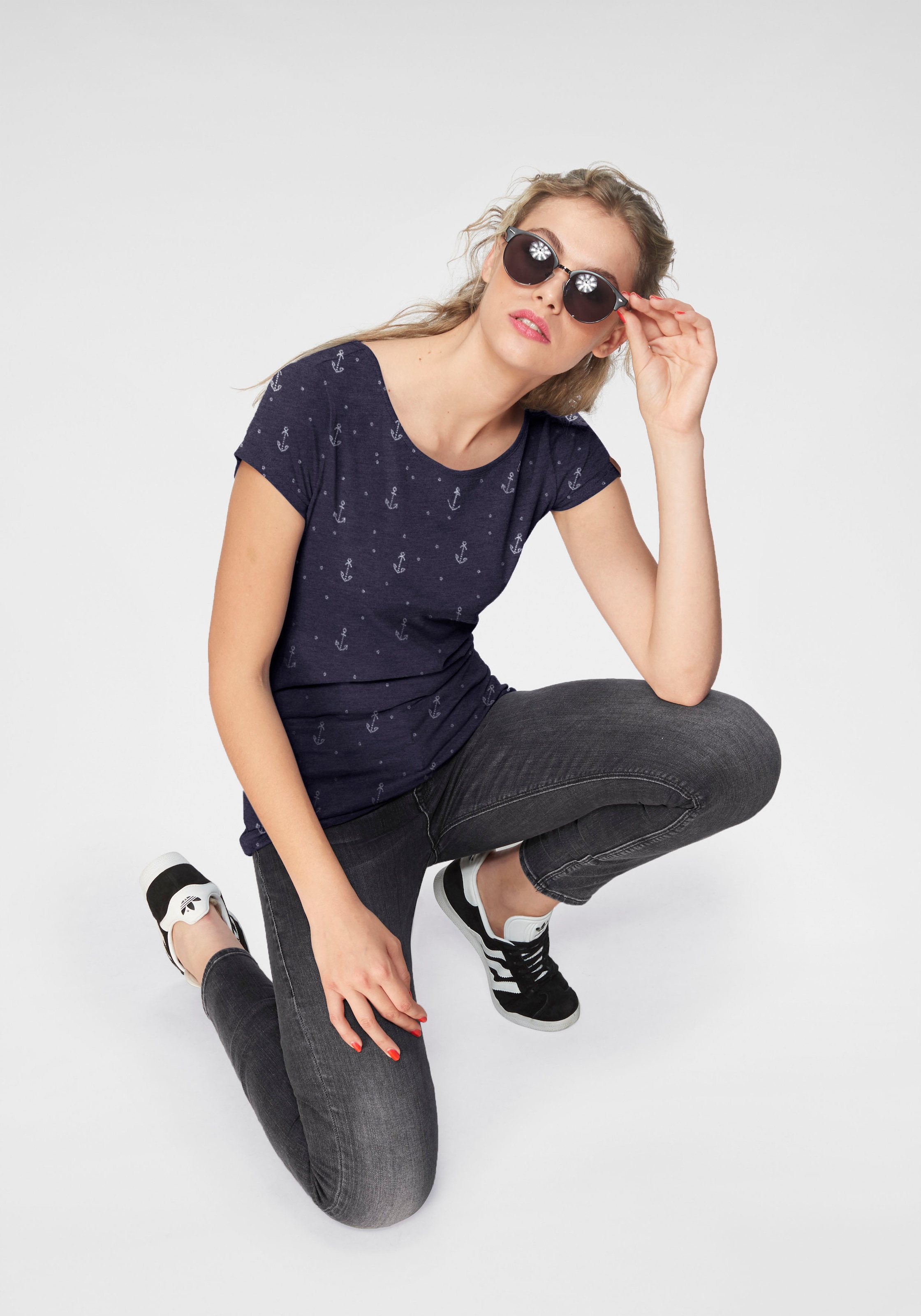 Ragwear T-Shirt »FLORAH A Jelmoli-Versand Anker-Allover-Druck shoppen online mit maritimen ORGANIC | O«