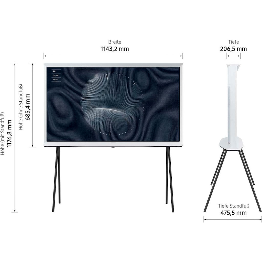 Samsung LED Lifestyle Fernseher »50" QLED 4K The Serif (2022)«, 125 cm/50 Zoll, Smart-TV, Quantum HDR,Bestes Upscaling dank Quantum Prozessor 4k,Mattes Display