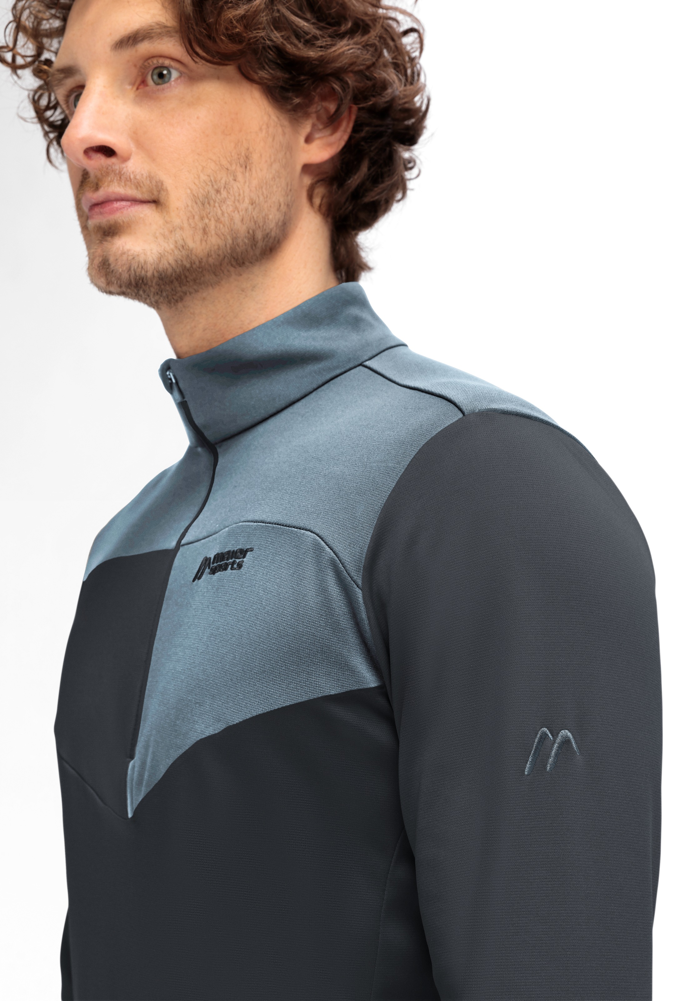 Maier Sports Rollkragenpullover »Felian«, Herren Midlayer, pflegeleichtes Half-Zip Fleece, Regular Fit