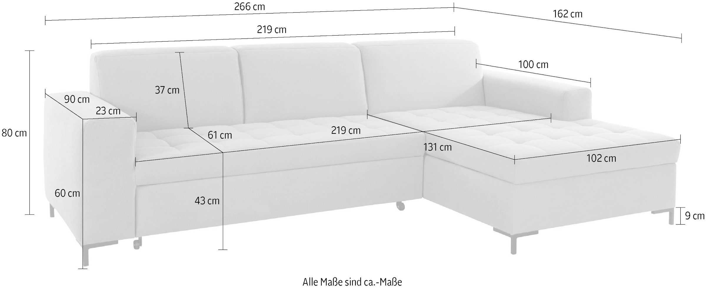 GOODproduct Ecksofa »Grazzo L-Form«, hochwertige Stoffe aus recyceltem Material, Steppung im Sitzbereich