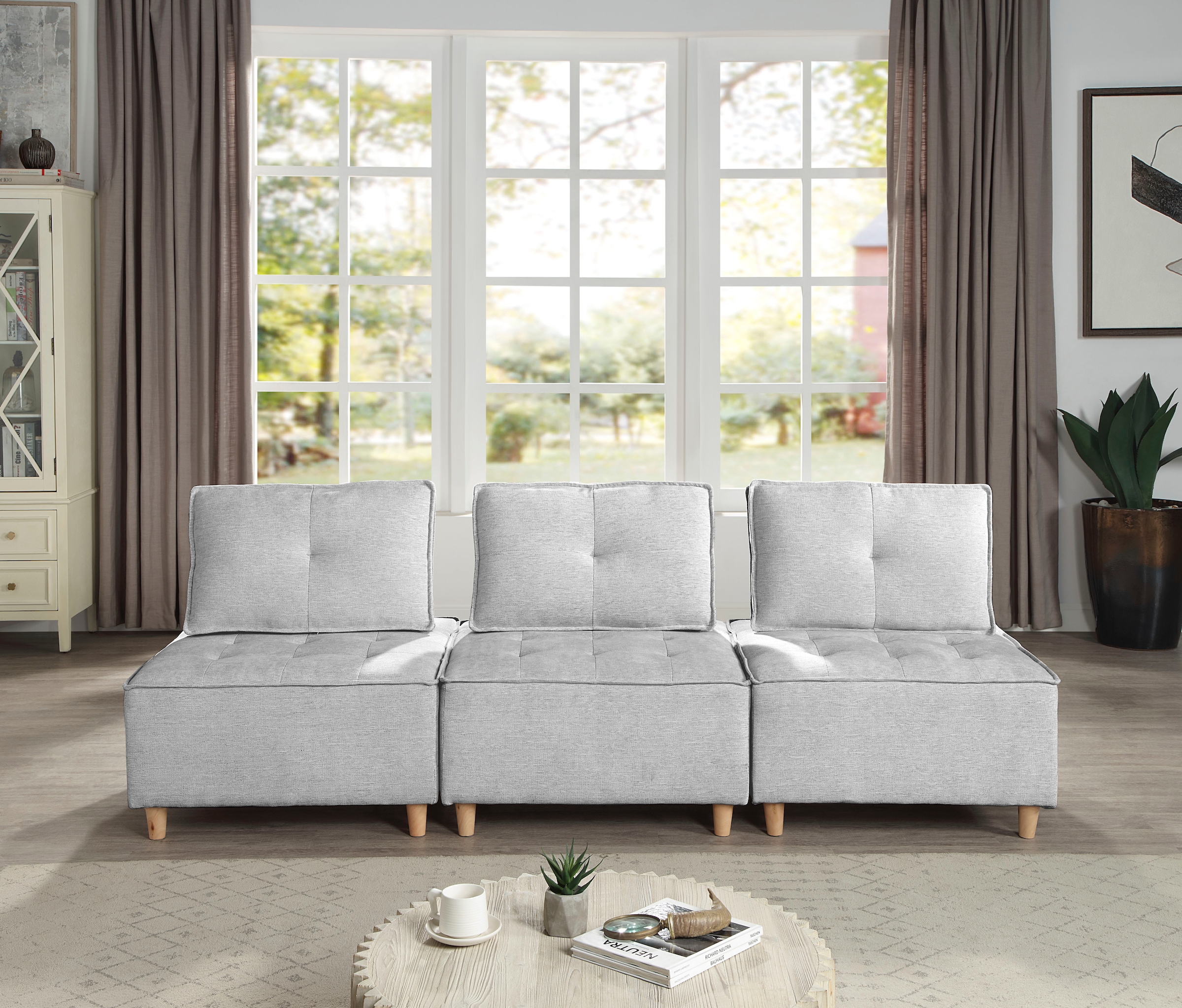 RAUM.ID Sessel »Flexid«, (1 St.), modular erweiterbar zum Sofa, inkl. Rückenkissen, Chenille-Bezug