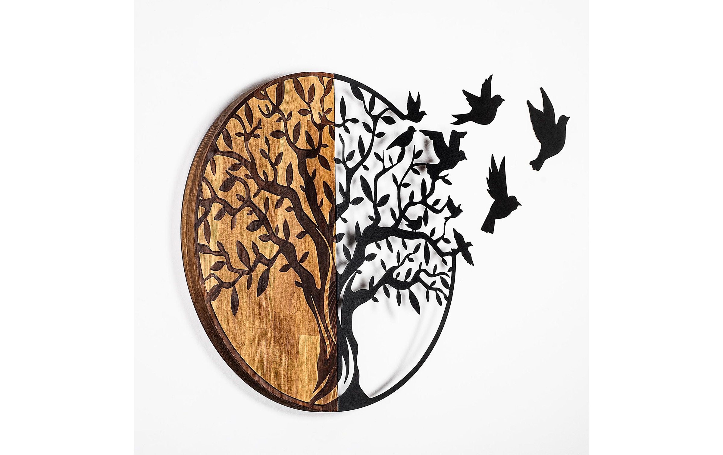 Wanddekoobjekt »Wallxpert Birds Tree 92 x 71 cm«