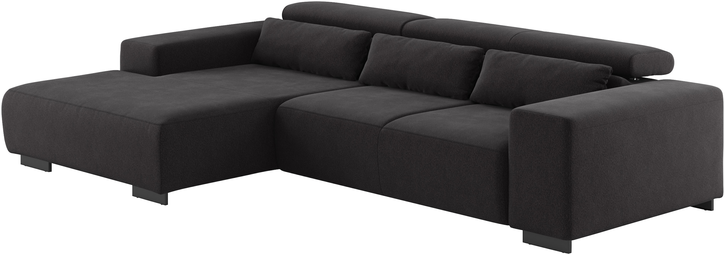 COTTA Ecksofa »Side L-Form, mit Kopfteilverstellung & 3 Nierenkissen«, optional motorische Sitztiefenverstellung