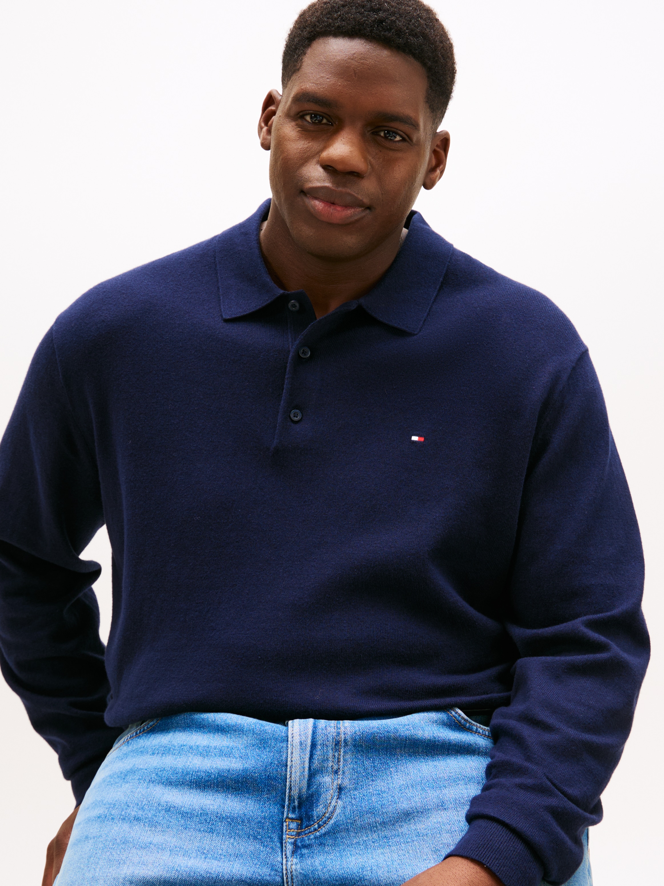 Tommy Hilfiger Big & Tall Polokragenpullover »BT-PIMA ORG CTN CASH«, Grosse Grössen, regular fit, Polokragen