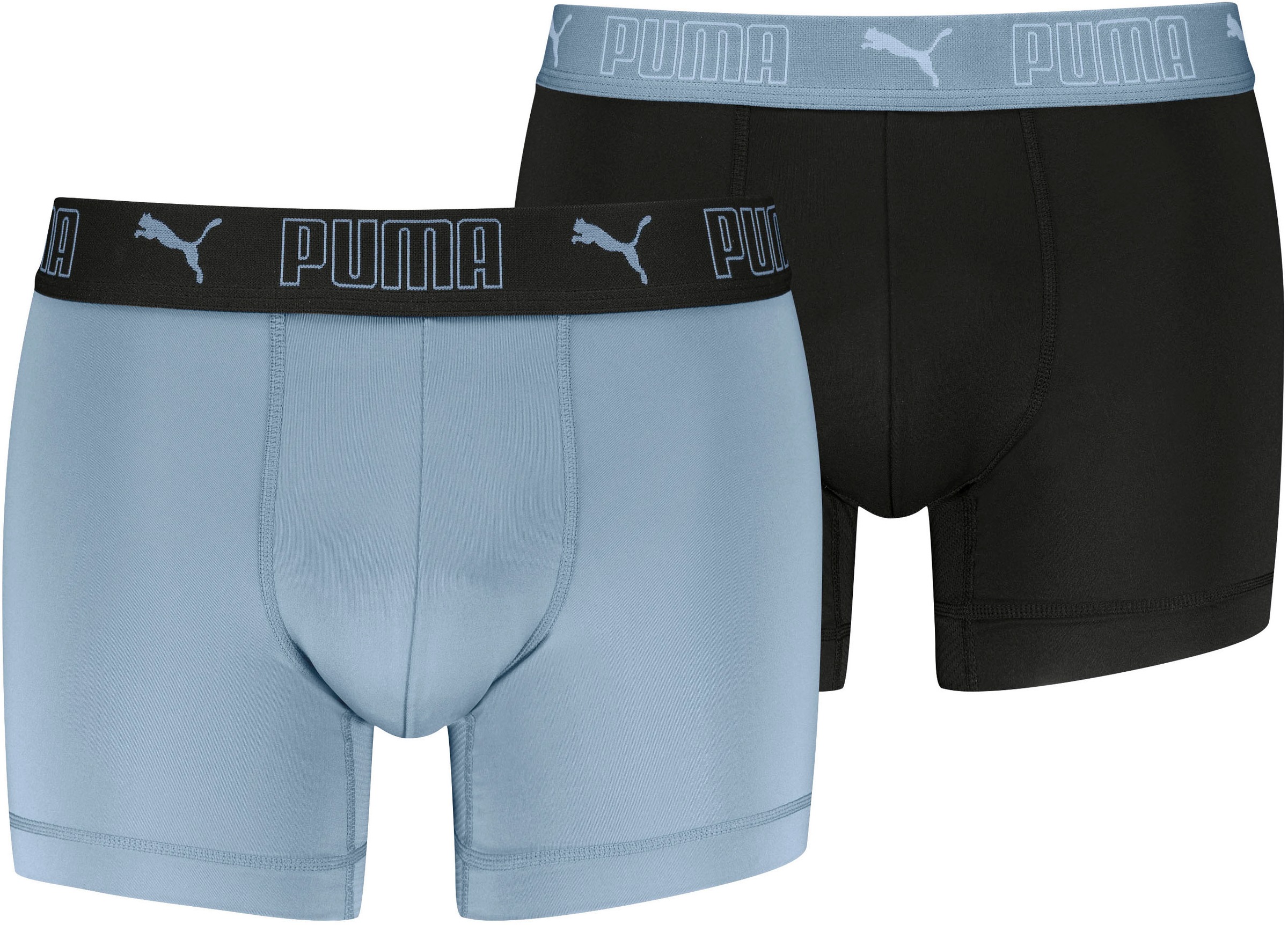 PUMA Boxershorts »PUMA MEN SPORT MICROFIBER BOXERS 2P« Packung, 2er Pack, mit Logo-Bund