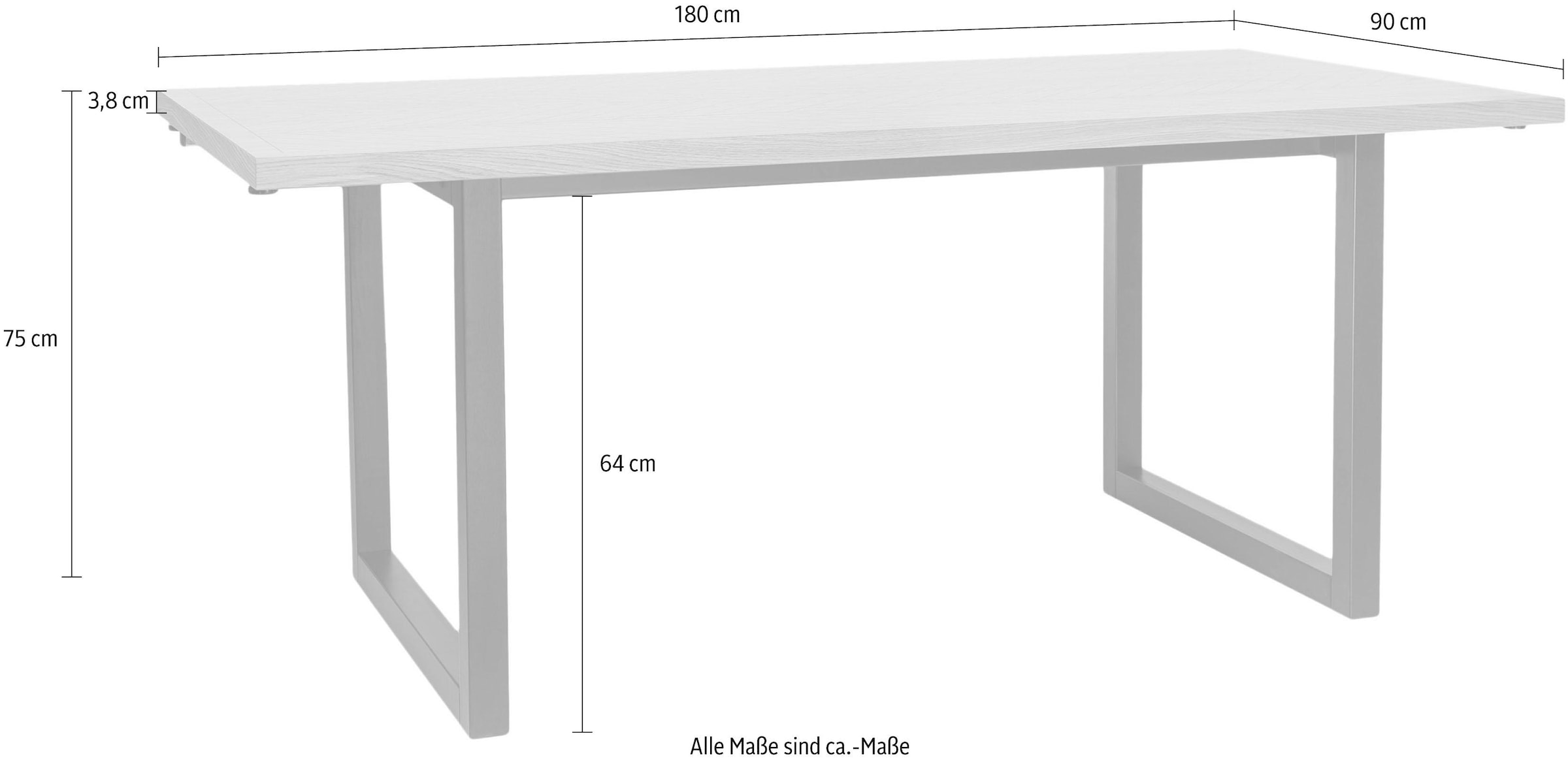 Woodman Esstisch »Camden«, aus massiver Birke, Breite 180 cm