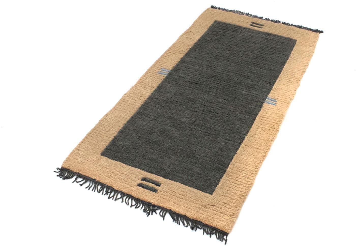 Wollteppich »Nepal Teppich handgeknüpft grau«, rechteckig, handgeknüpft