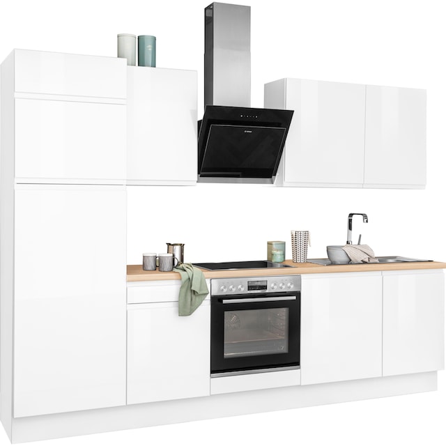 ❤ OPTIFIT Küchenzeile »Avio«, 38 mm starker Arbeitsplatte und  Hochglanz-Fronten, Breite 280 cm entdecken im Jelmoli-Online Shop