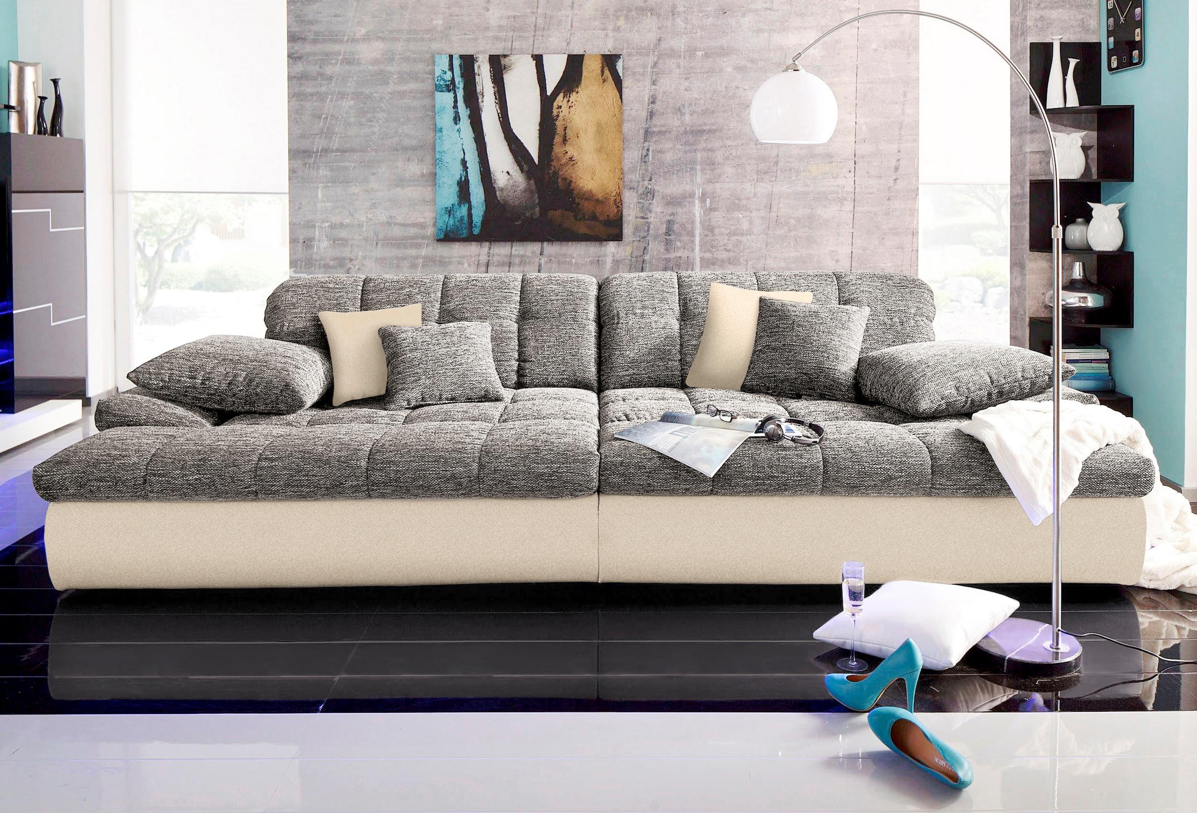 Big-Sofa RGB-Beleuchtung und Couch (140kg Belastung/Sitz) wahlweise »Biarritz«, mit Mr. Kaltschaum acheter