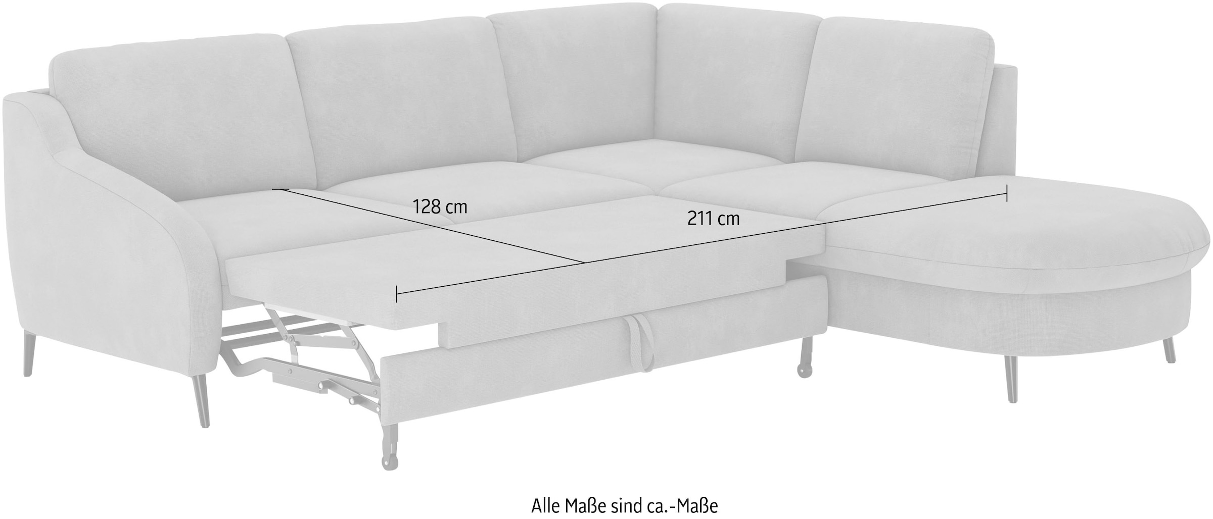 sit&more Ecksofa »Soul L-Form«, wahlweise mit Bettfunktion und Bettkasten oder Schubkasten