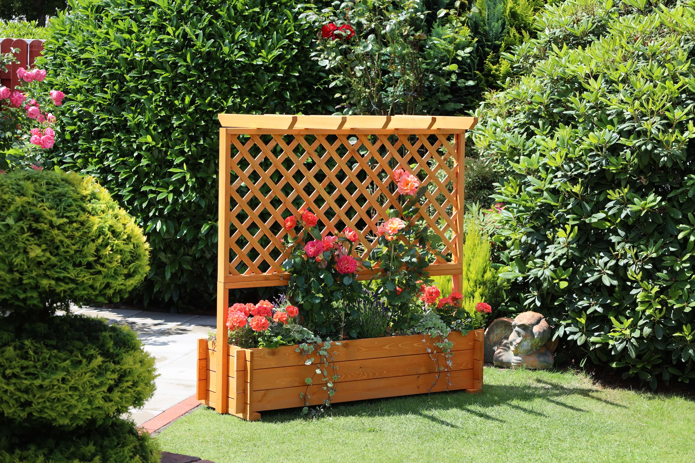 promadino Spalier, Pergola mit Pflanzkasten, BxTxH: 140x65x140 cm