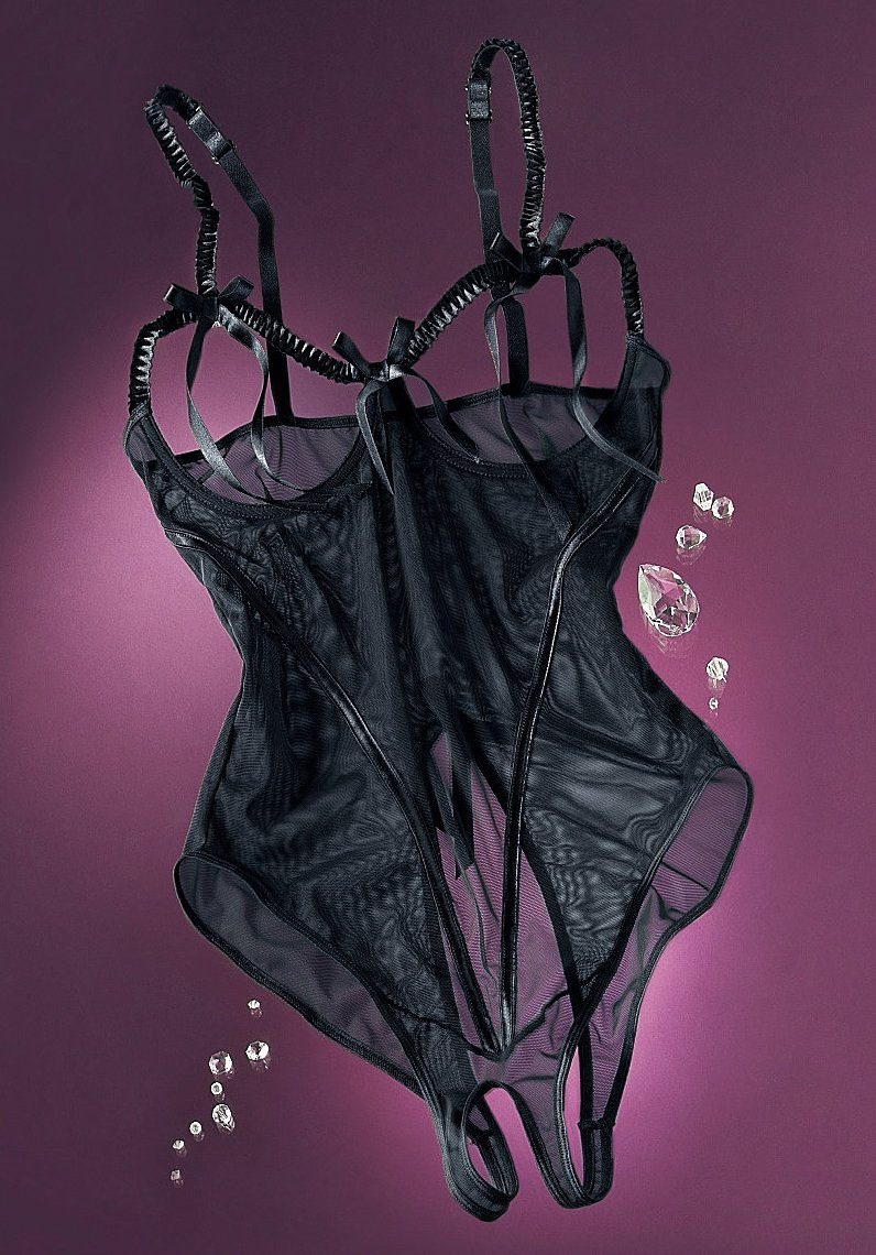 Nuance Body-Ouvert aus transparentem Netzmaterial, verführerische Dessous, Reizwäsche