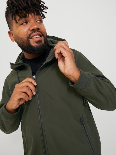 Jack & Jones PlusSize Softshelljacke »JJEBASIC SOFTSHELL HOOD NOOS PLS«, mit Kapuze