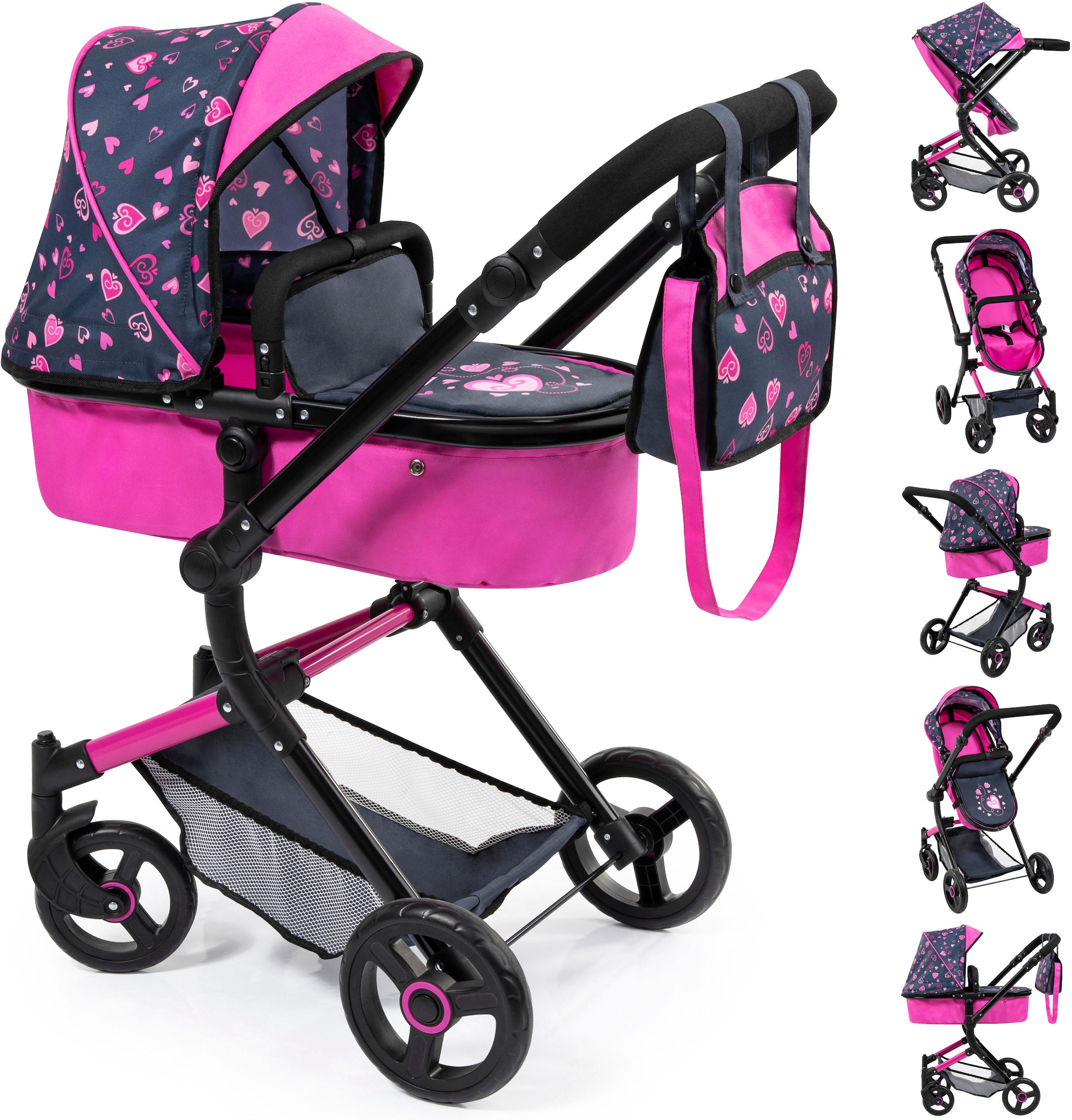 Bayer Kombi-Puppenwagen »Puppenwagen Vario«, inkl. Wickeltasche