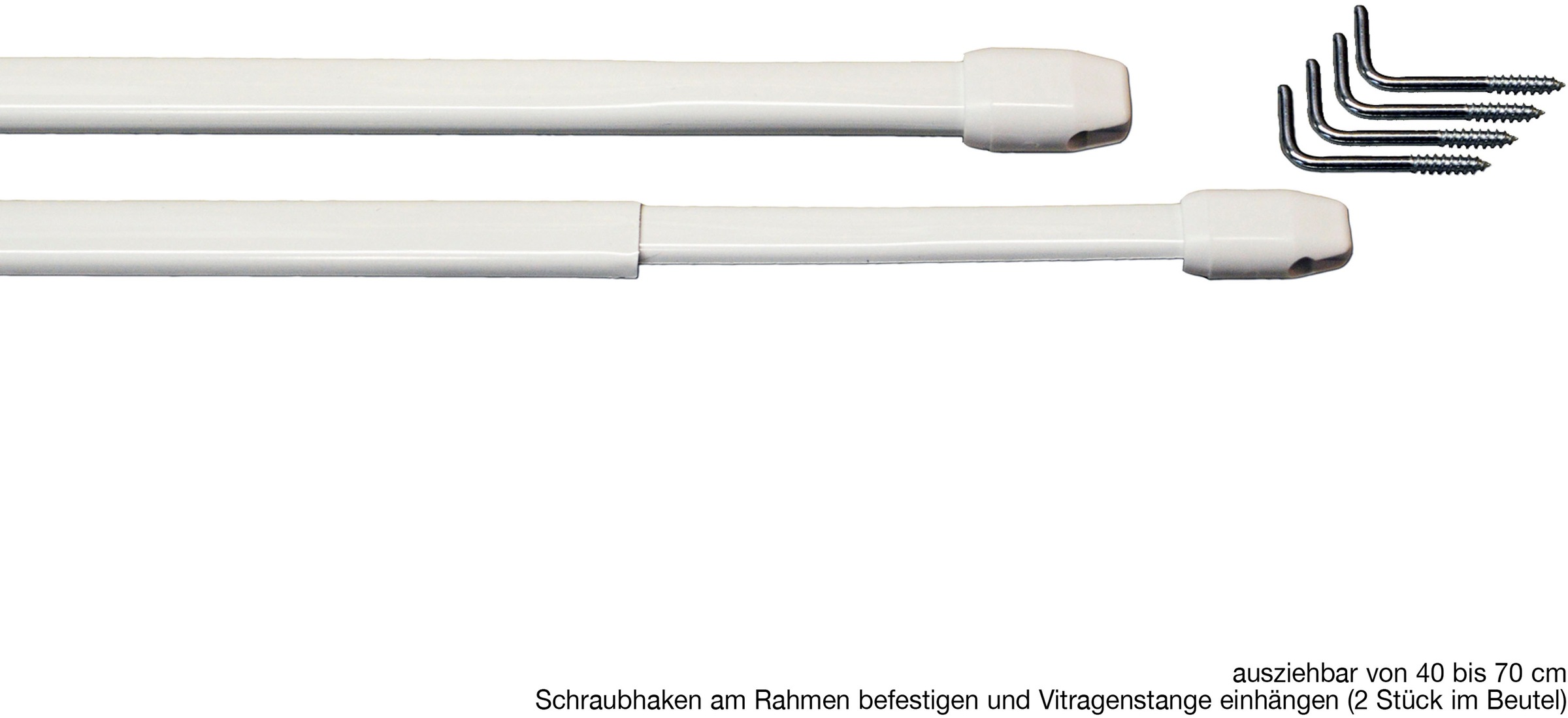 GARESA Vitragenstange »Vitragenstange "11 mm"«, ausziehbar-Fixmass