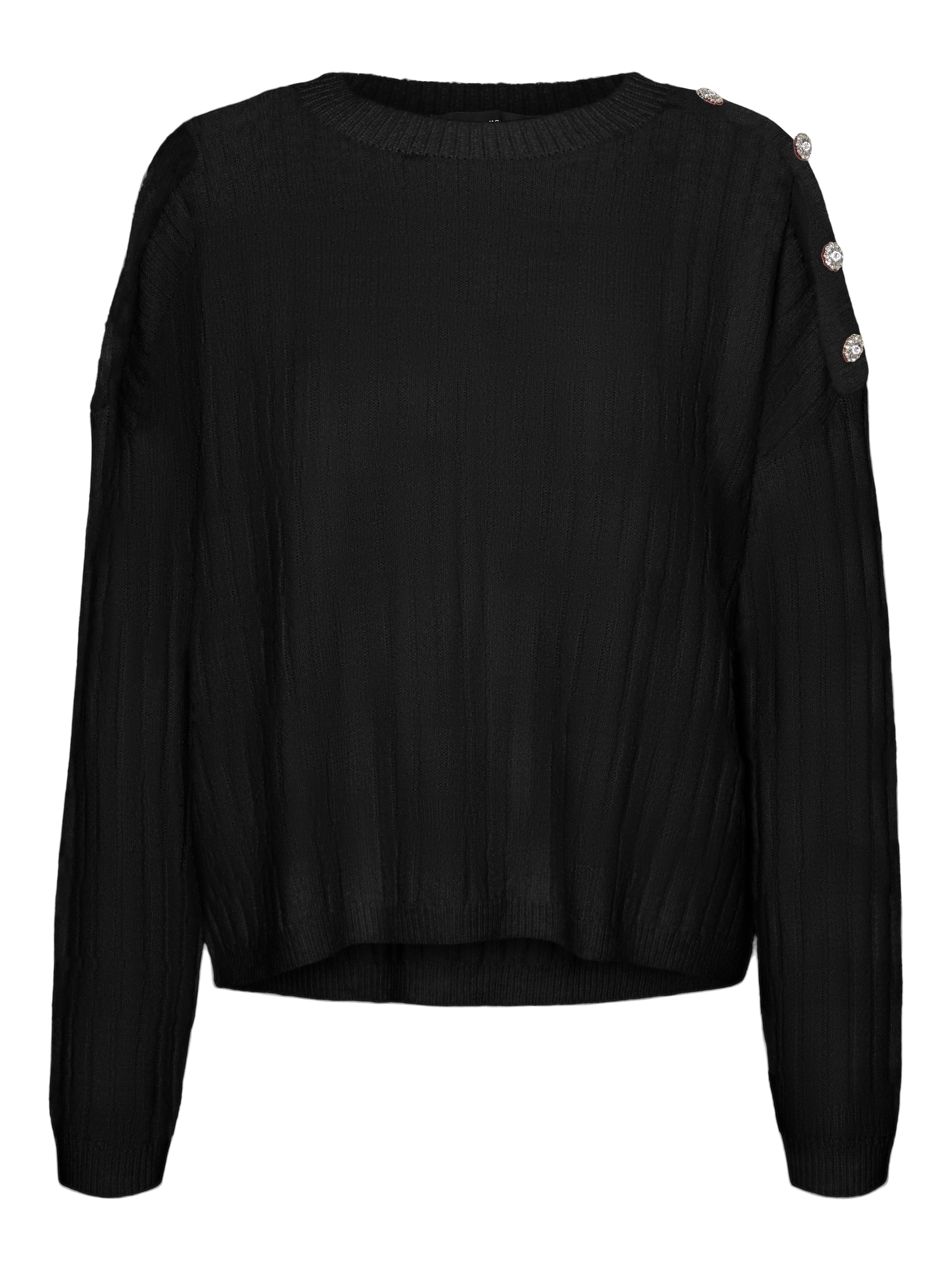 Vero Moda Rundhalspullover »VMELYA LS O-NECK BUTTON PULLOVER GA BOO«